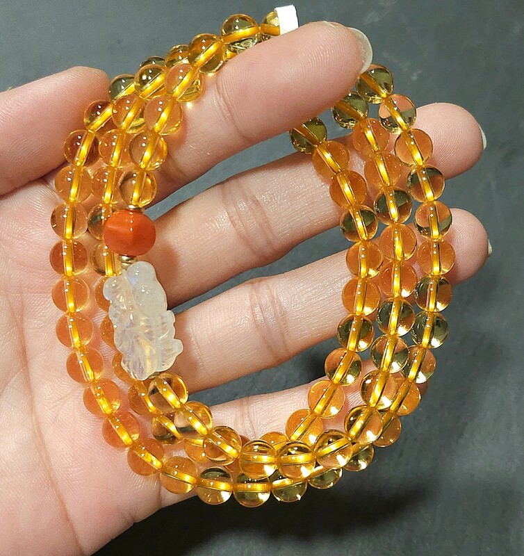 Natural 3 Lap Citrine with Fish