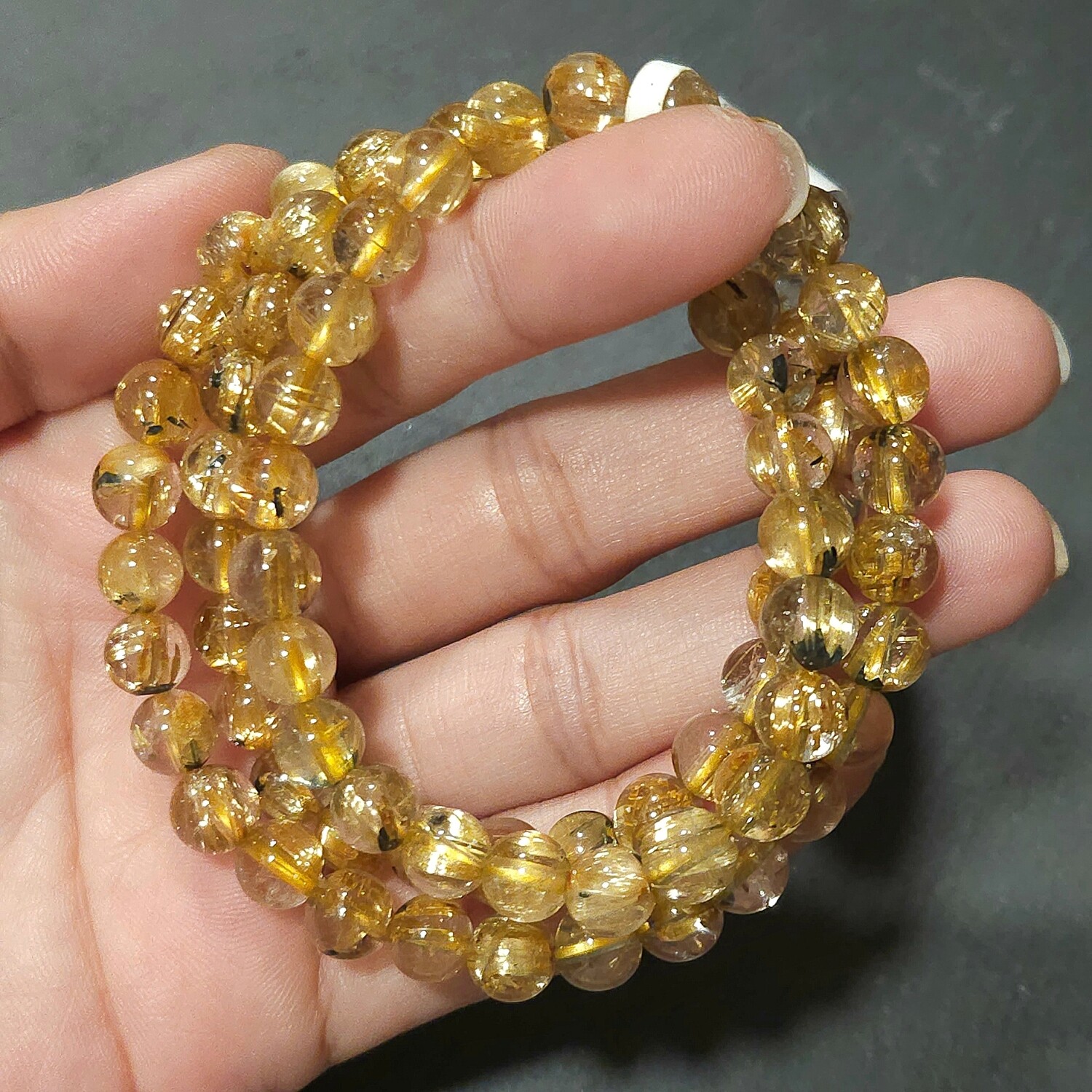 Natural 3 Lap Golden Titanium Ruti