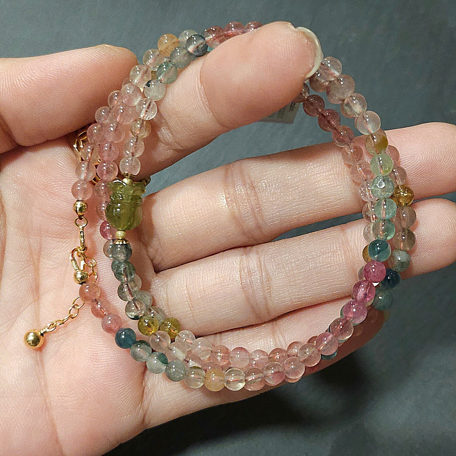 Natural Tourmaline with Money Bag 2 in 1