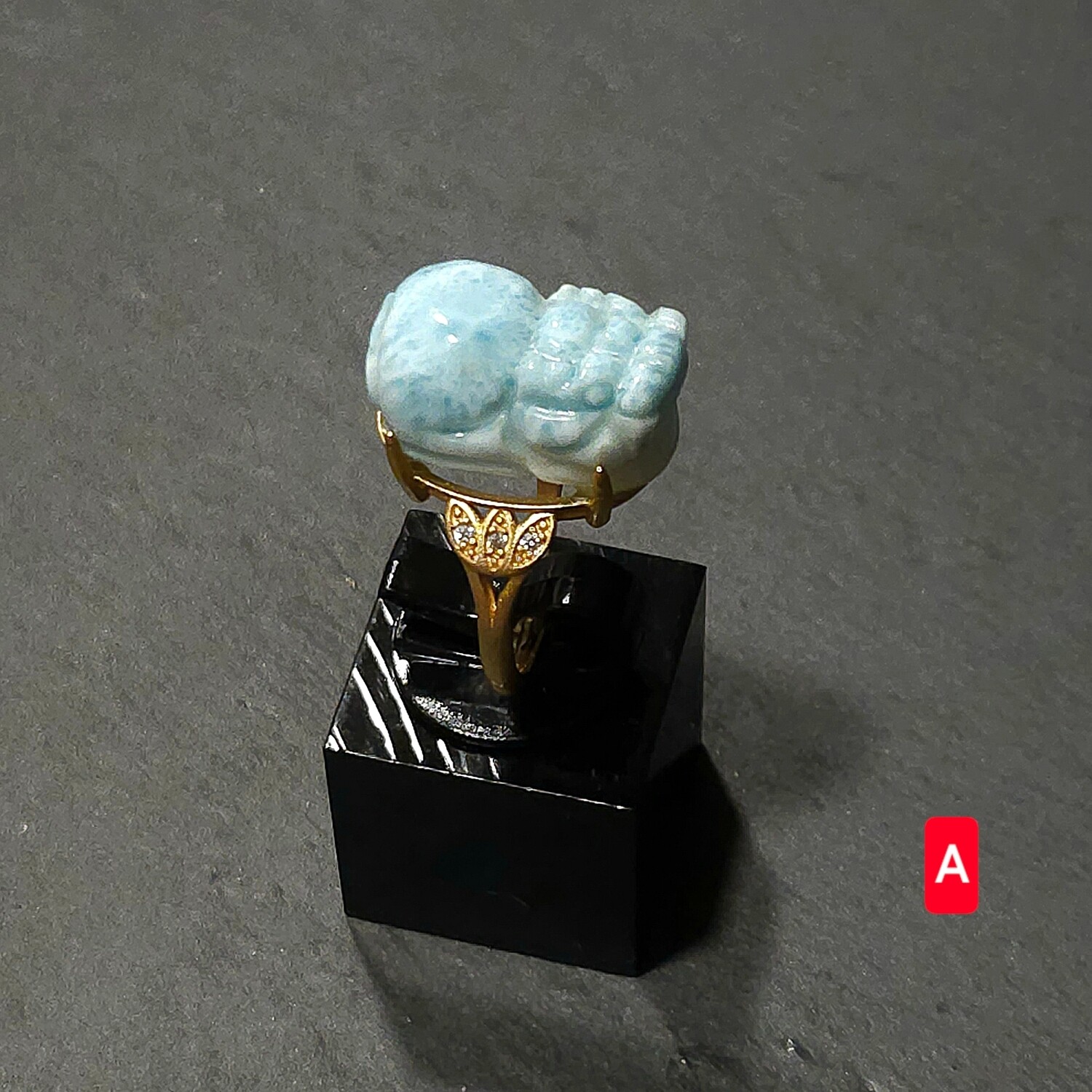 Natural Larimar Pixiu Ring