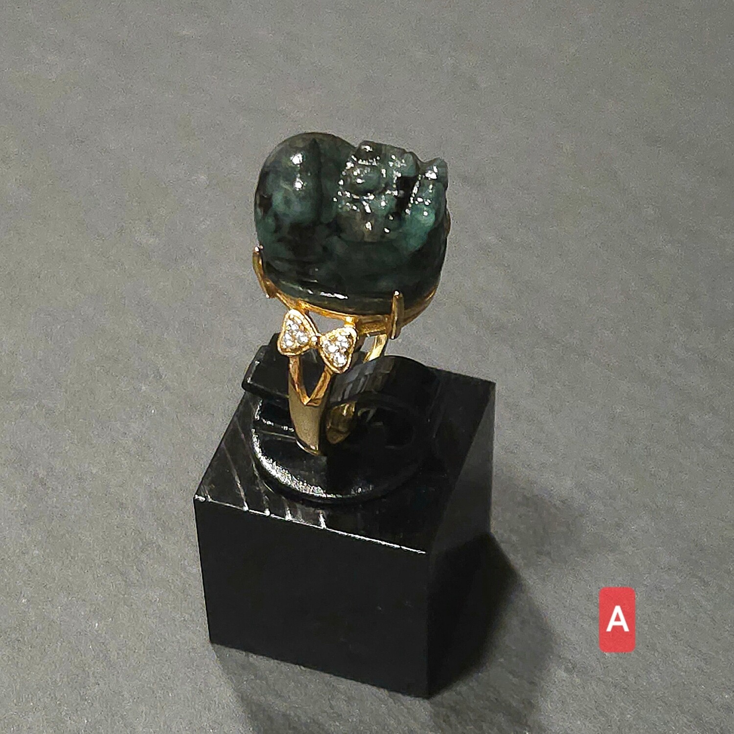 Natural Emerald Pixiu Ring