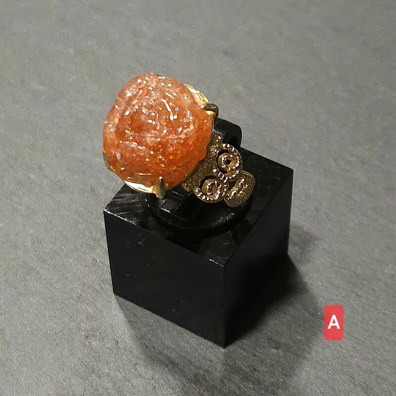 Natural Arusha Sunstone Rose Ring