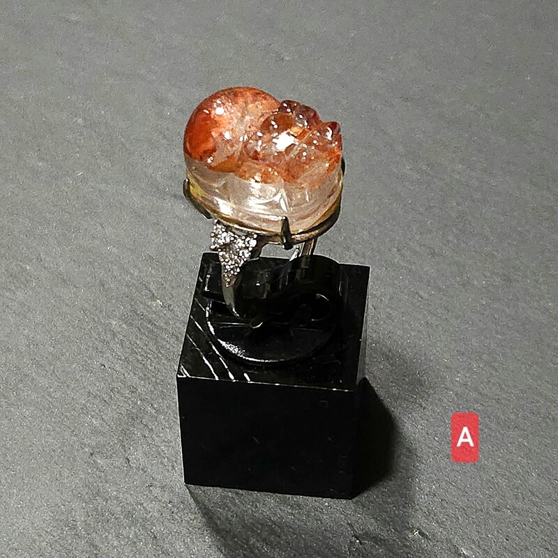 Natural Fire Quartz Pixiu Ring