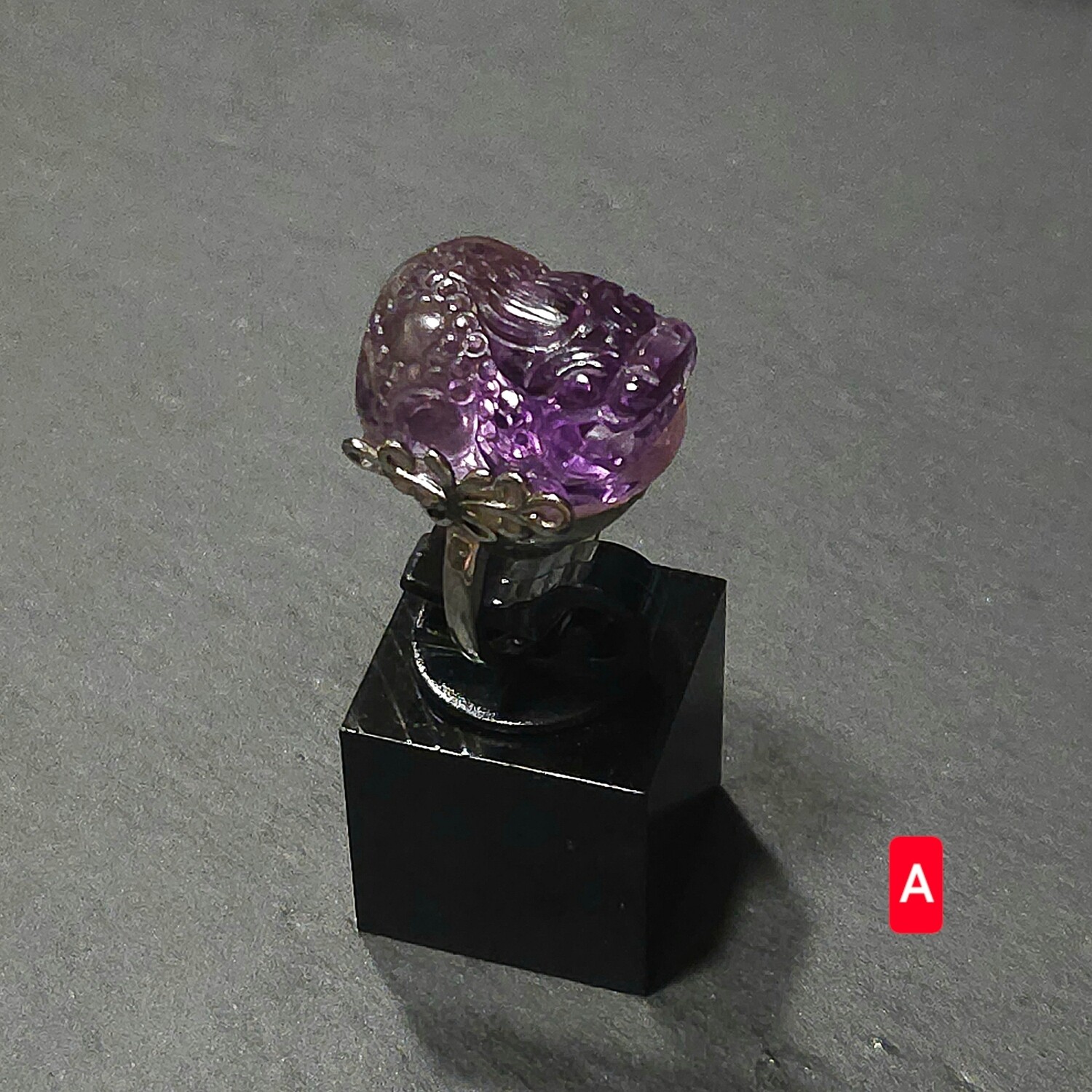 Natural Amethyst Pixiu Ring