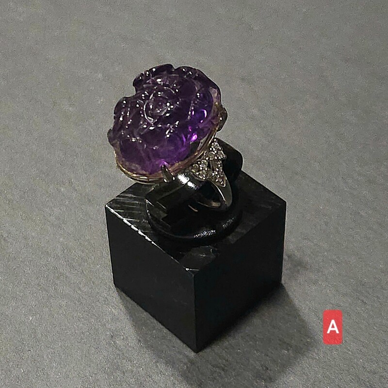 Natural Amethyst Flower Ring