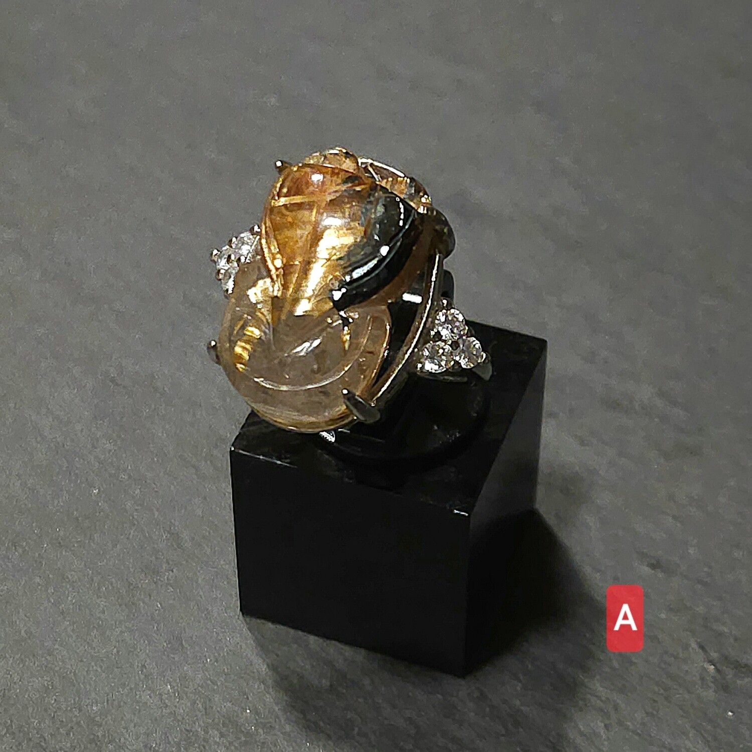 Natural Titanium Golden Ruti 9 Tail Fox Ring
