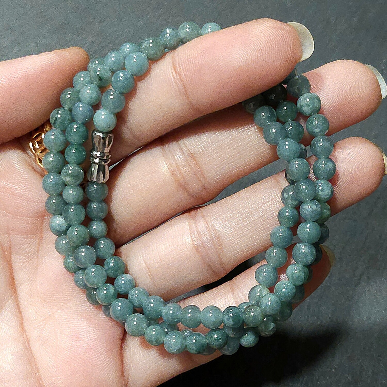 Natural Blue Water Jade Necklace