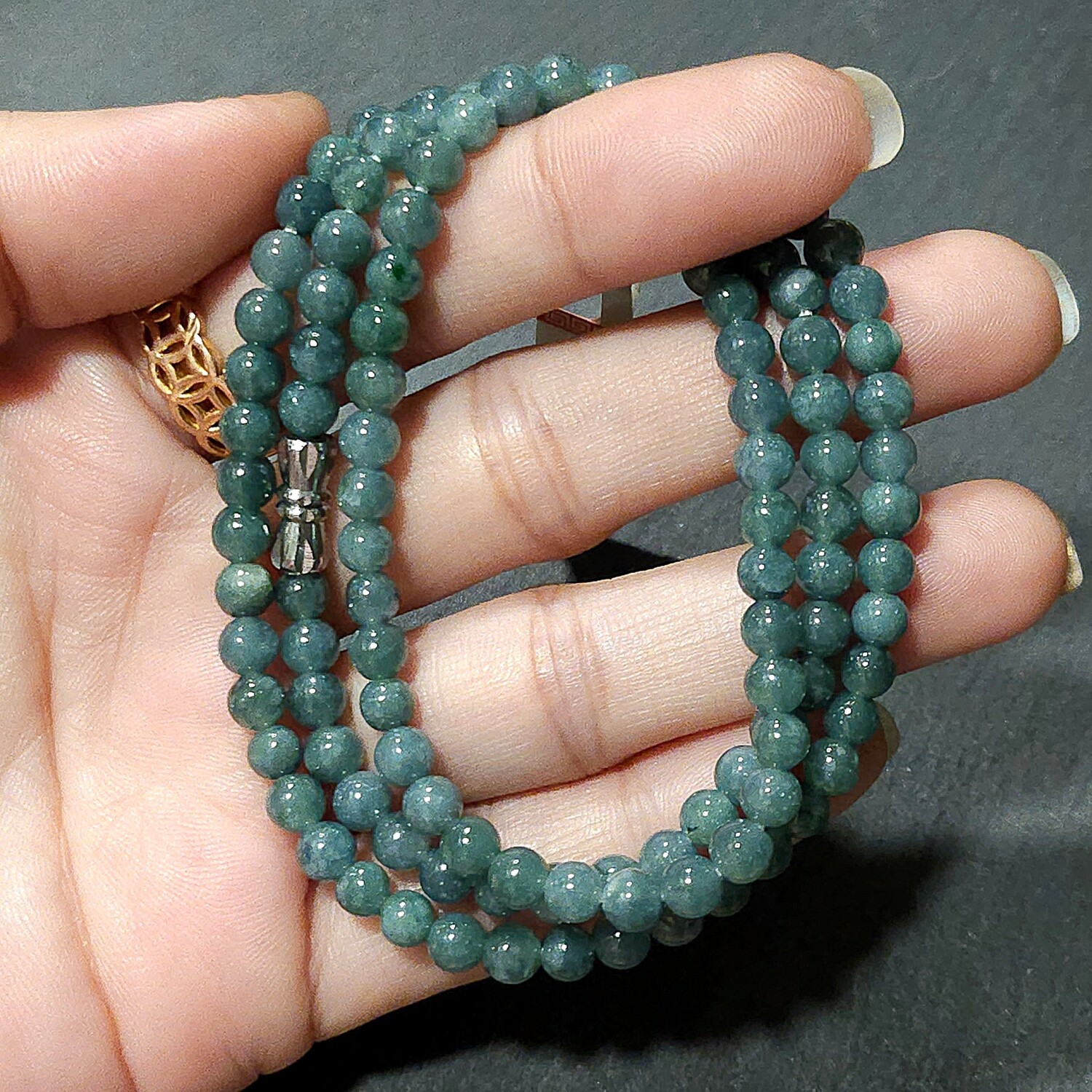 Natural Blue Water Jade Necklace