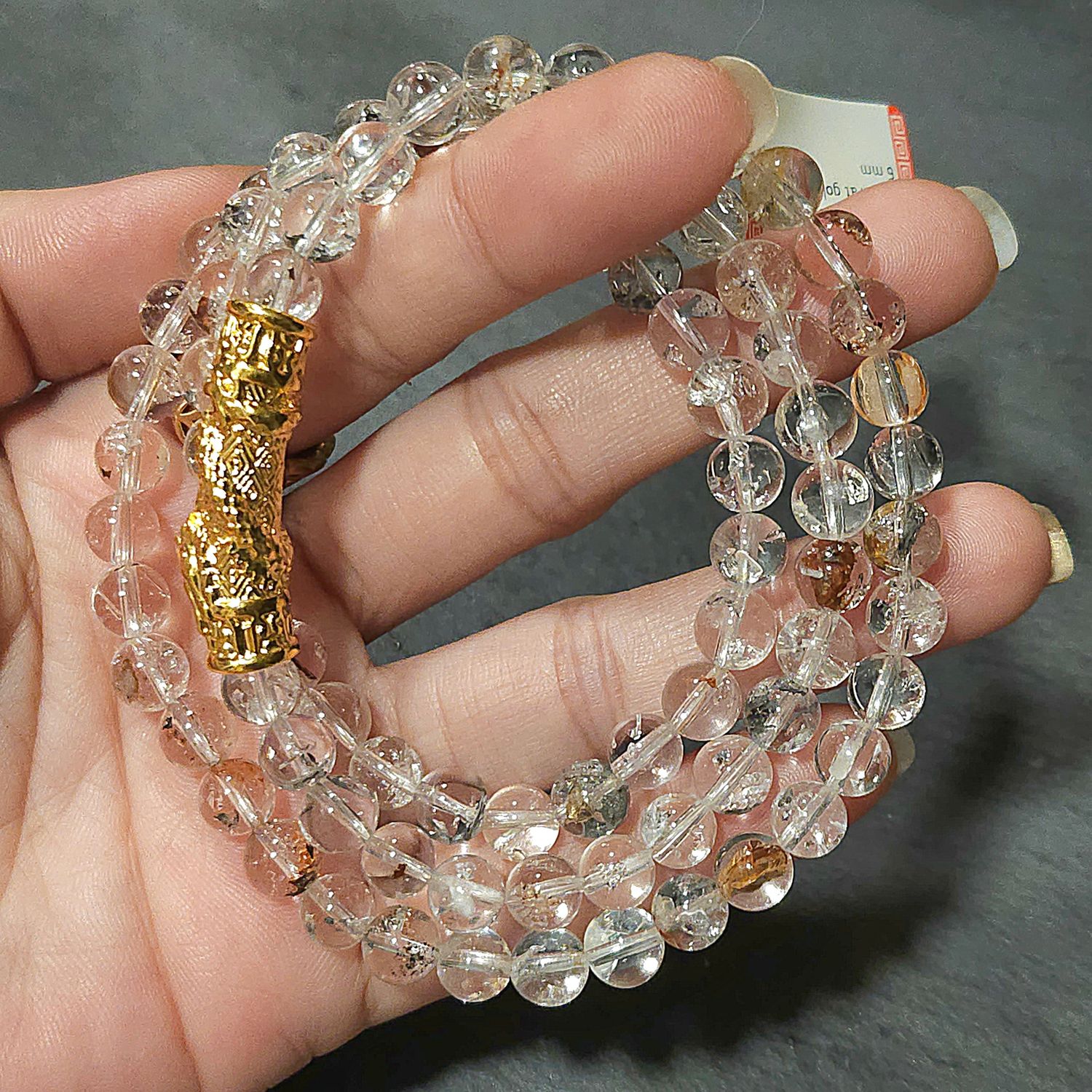 Natural 3 Lap Herkimer with Dragon - 18K