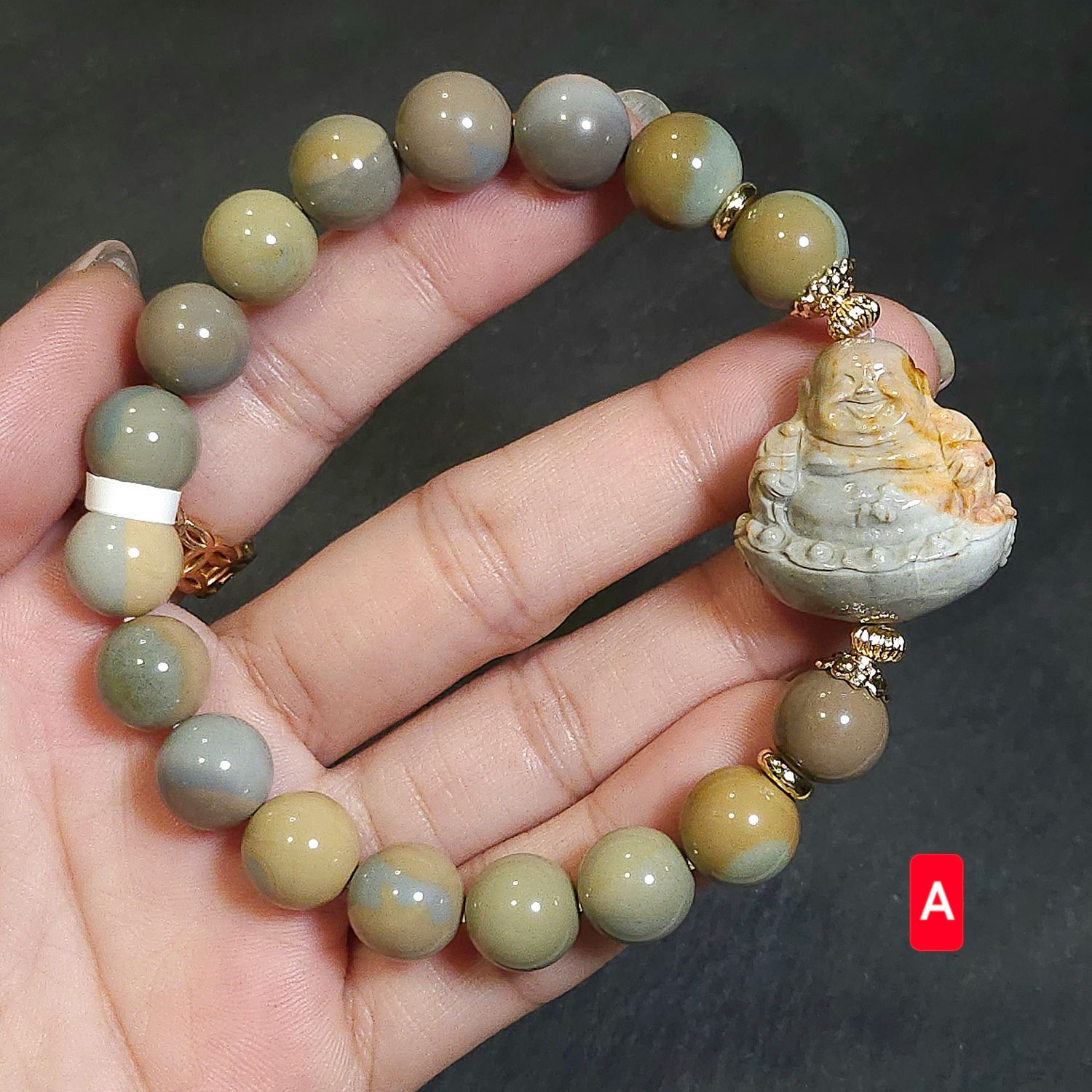 Natural Alashan Agate with Buddha Wealth