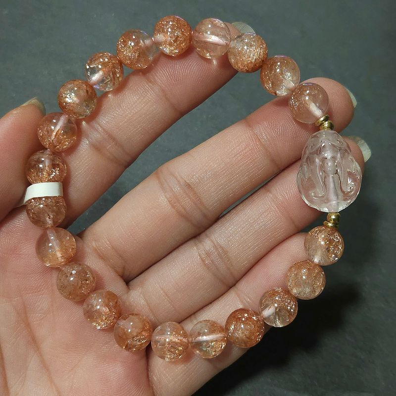 Natural Crackle Clear Quartz with Dragon Pixiu