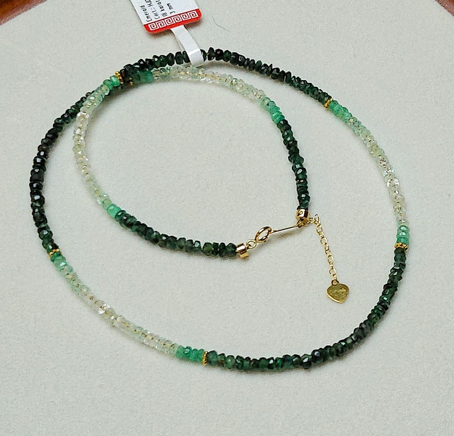 Natural Emerald Necklace - 18K