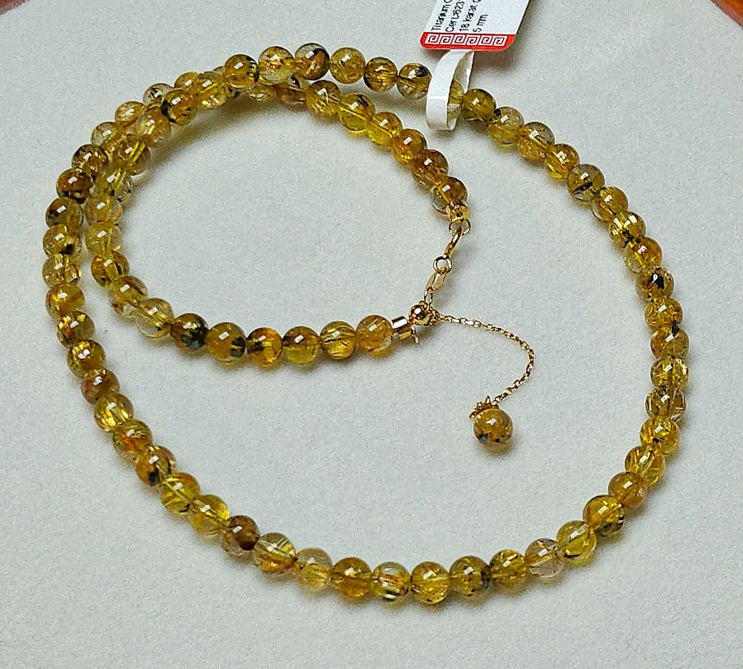 Natural Golden Titanium Ruti Necklace - 18K