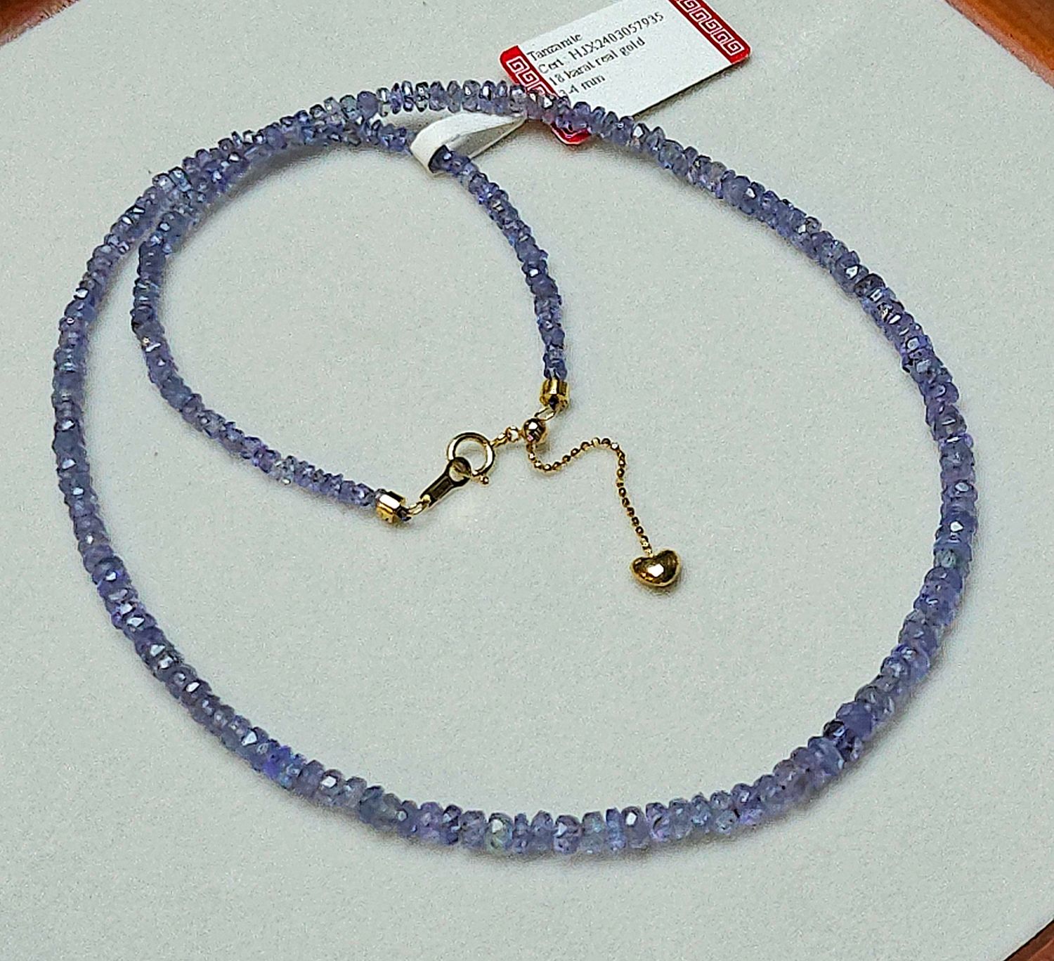 Natural Tanzanite Necklace - 18K