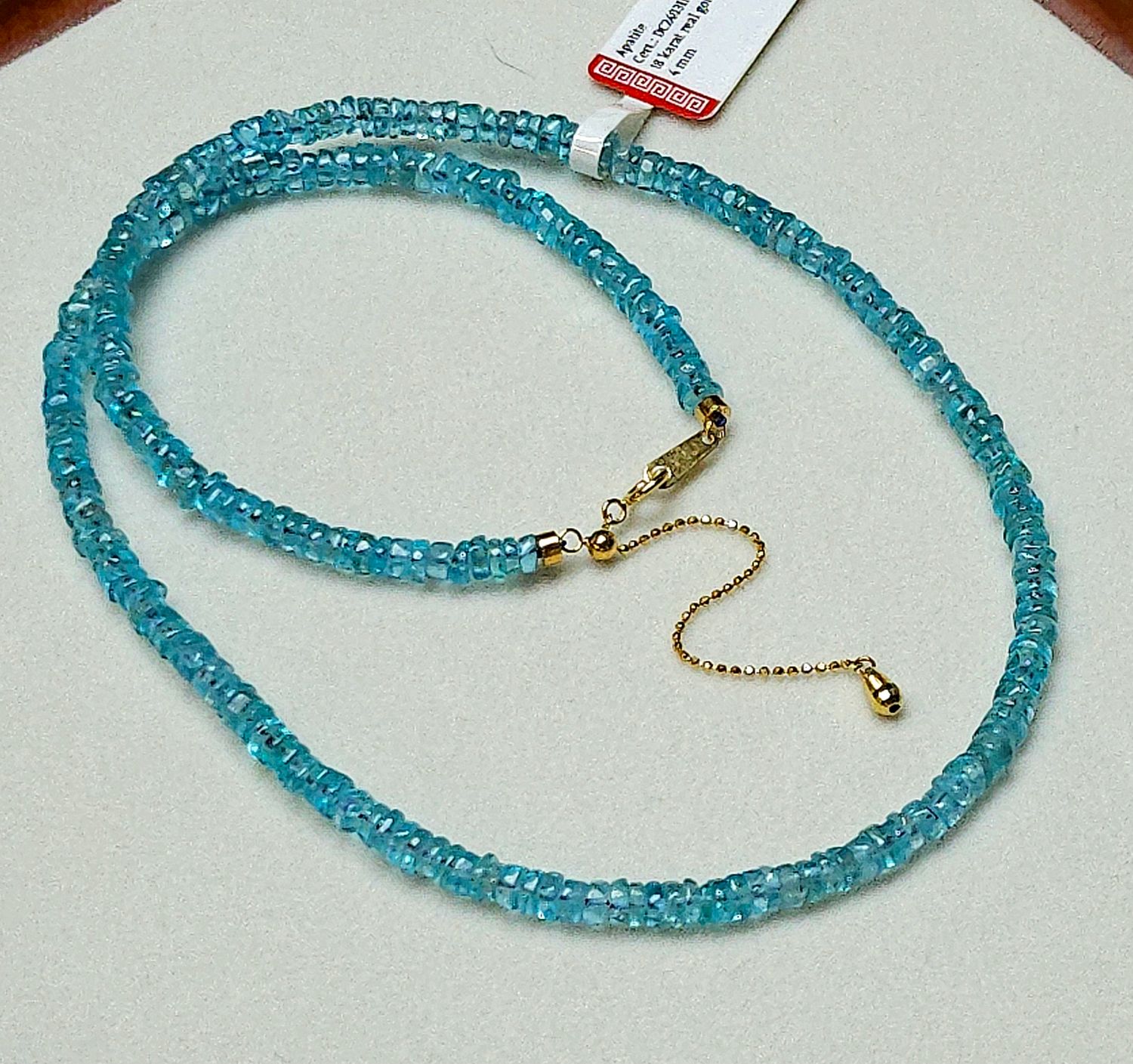 Natural Apatite Necklace - 18K