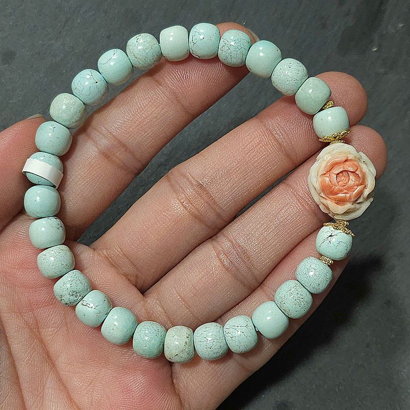 Natural Turquoise x Coral - 18k