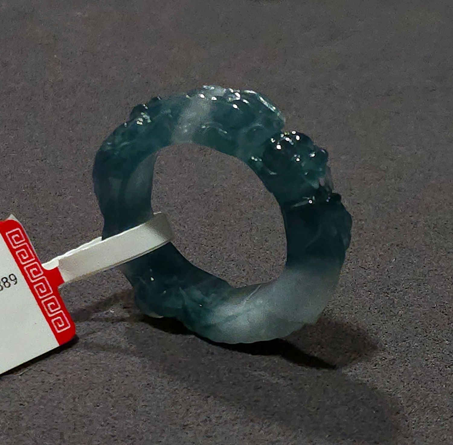 Natural Blue Water Jade Bangle Ring