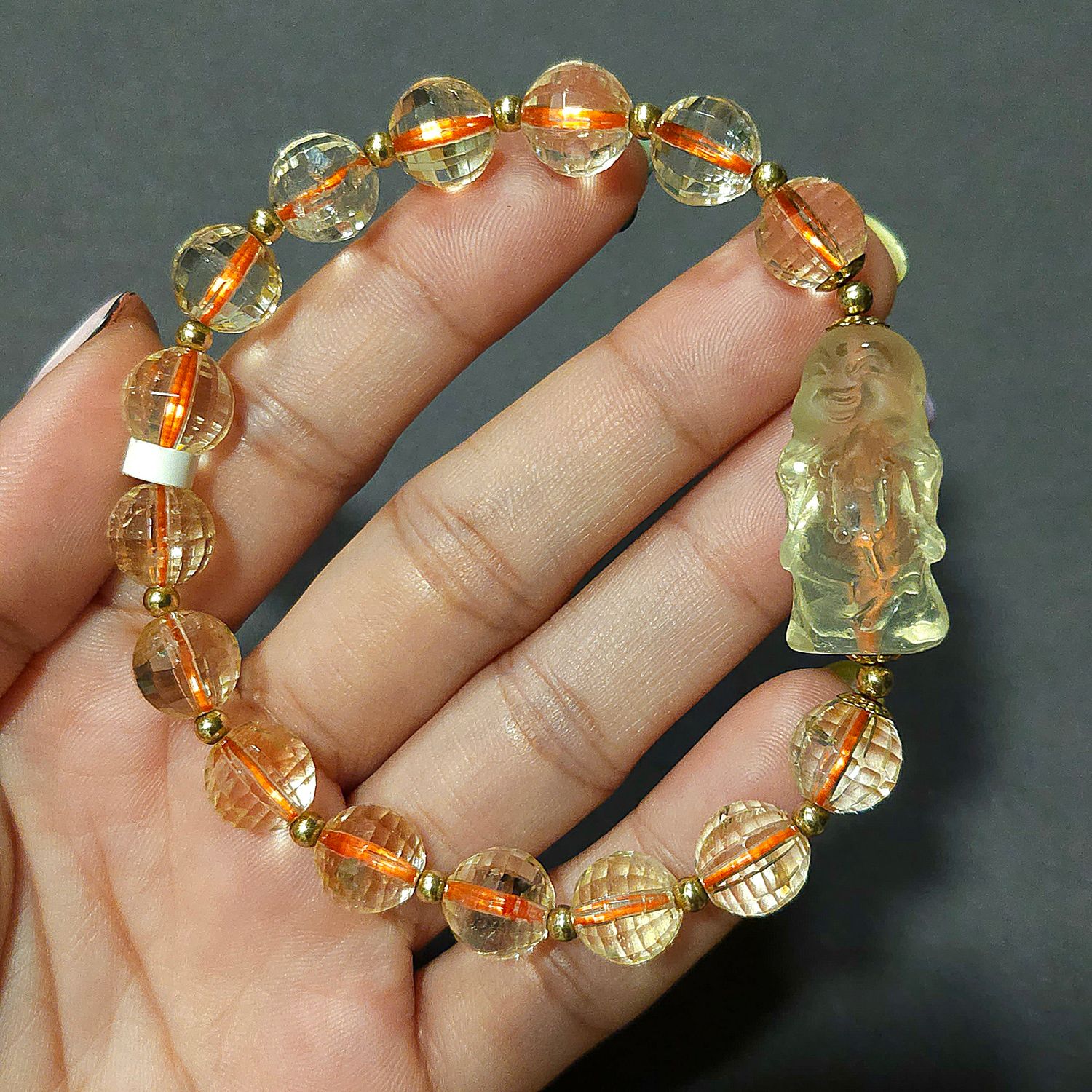 Natural Citrine with Buddha