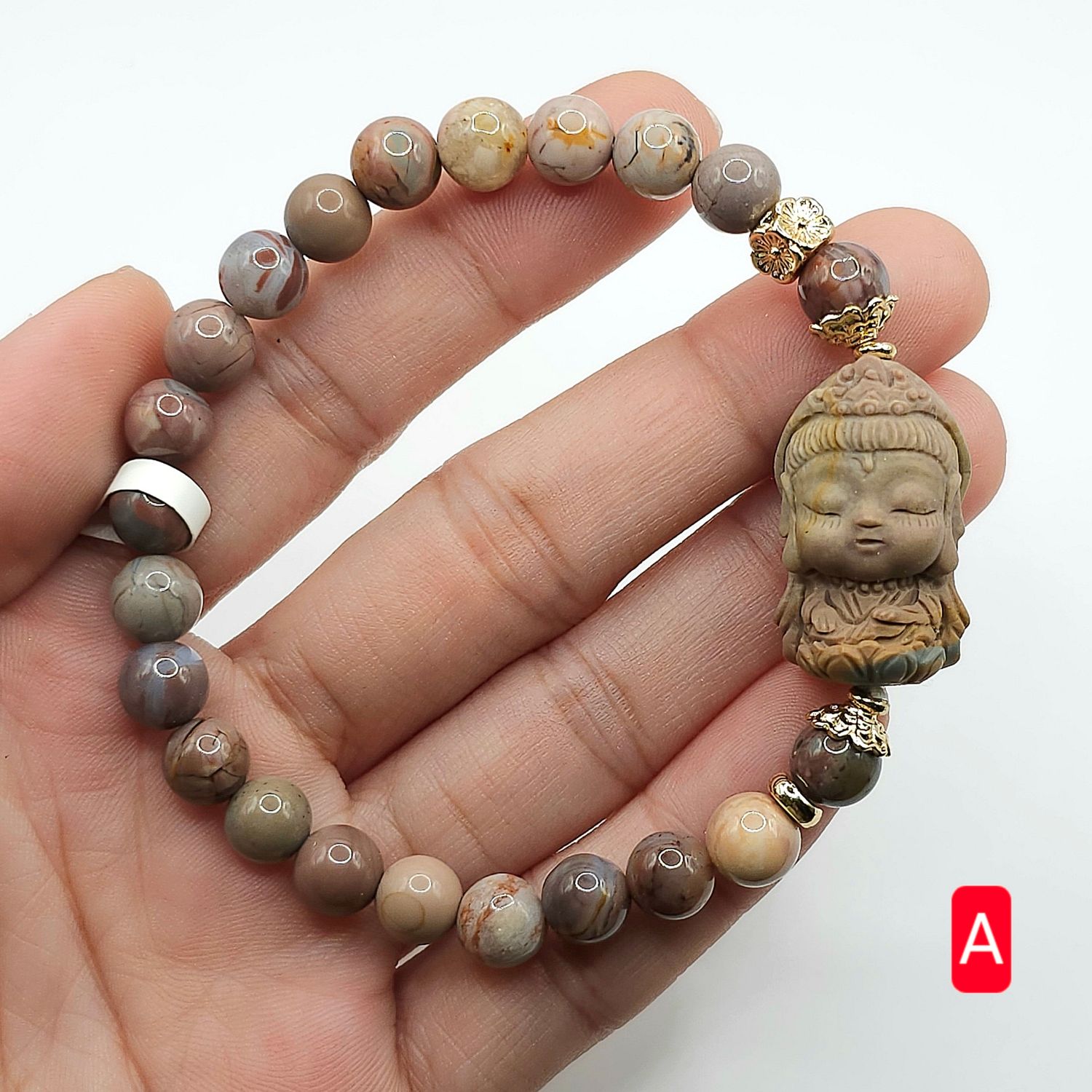 Natural Alashan Agate with Guanyin