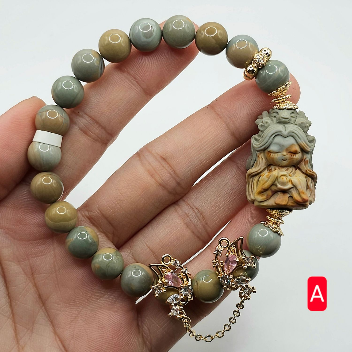 Natural Alashan Agate with Dragon Princess