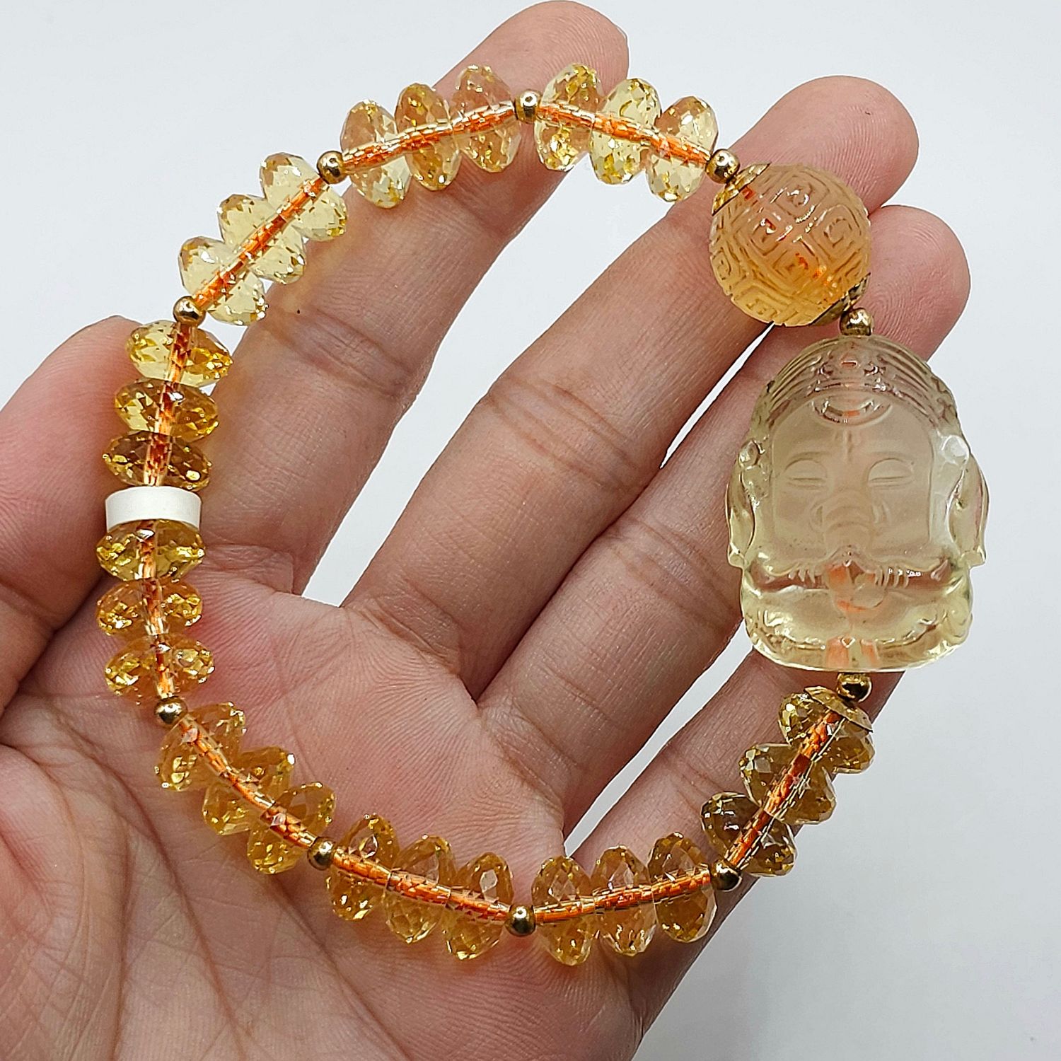 Natural Citrine with Ganesha &amp; Lucky Turn