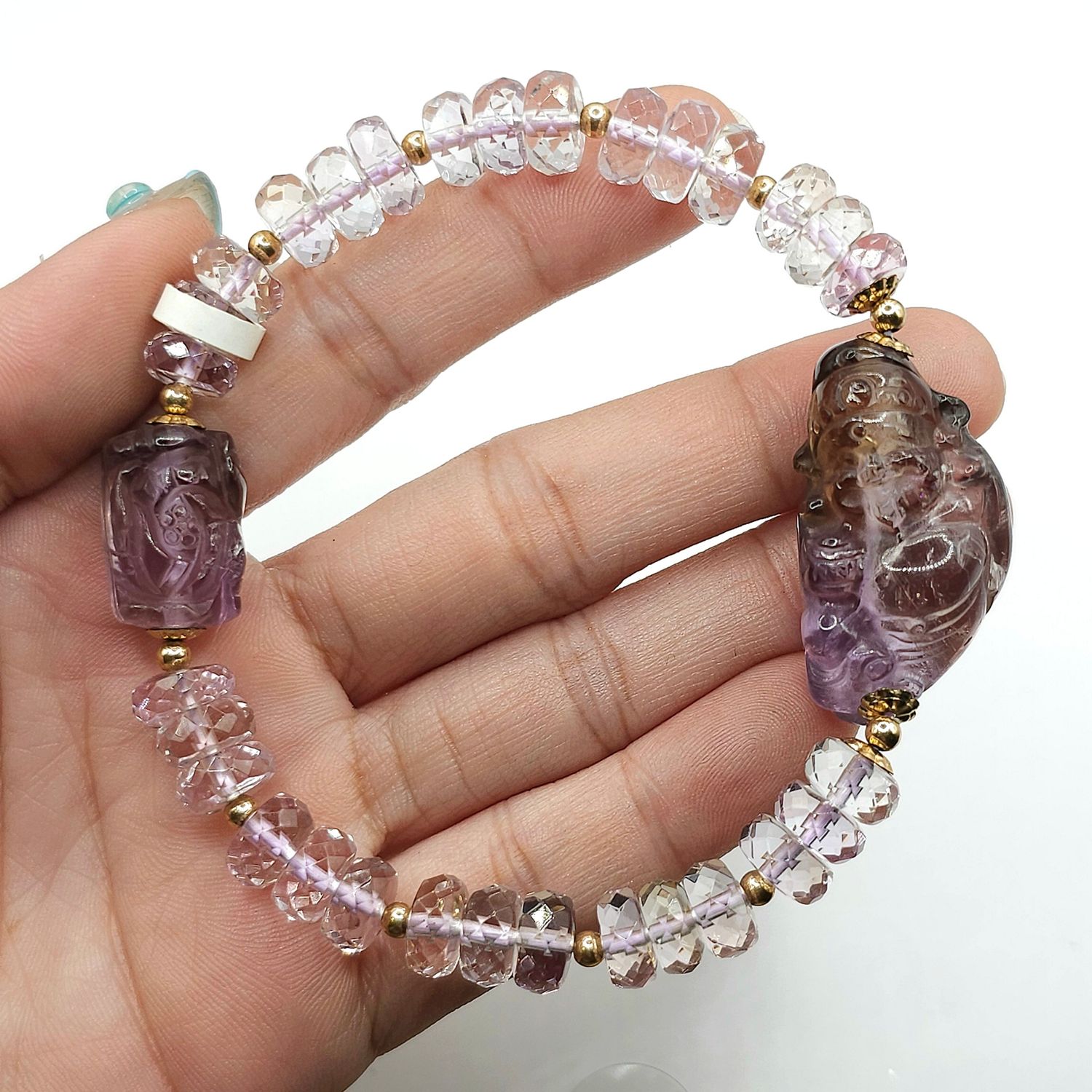 Natural Amethyst with God of Wealth