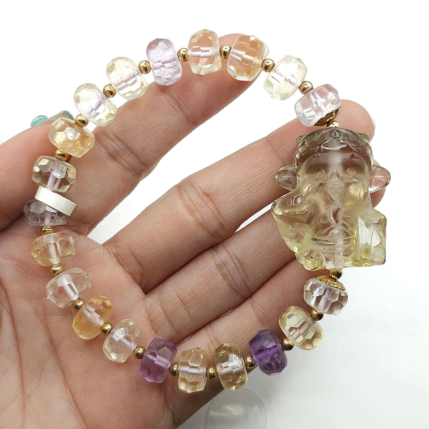 Natural Ametrine with God of Wealth