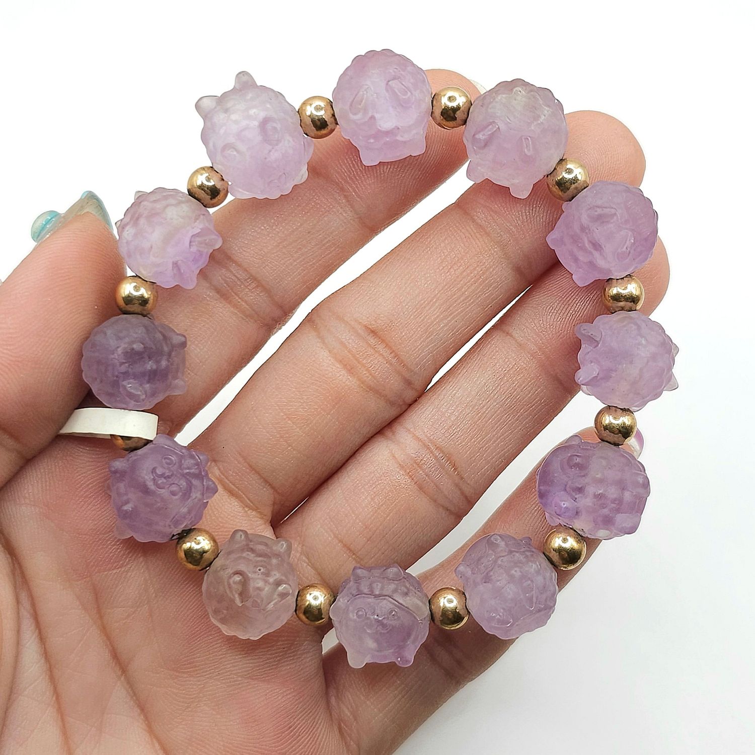 Natural Amethyst Sheep Carving