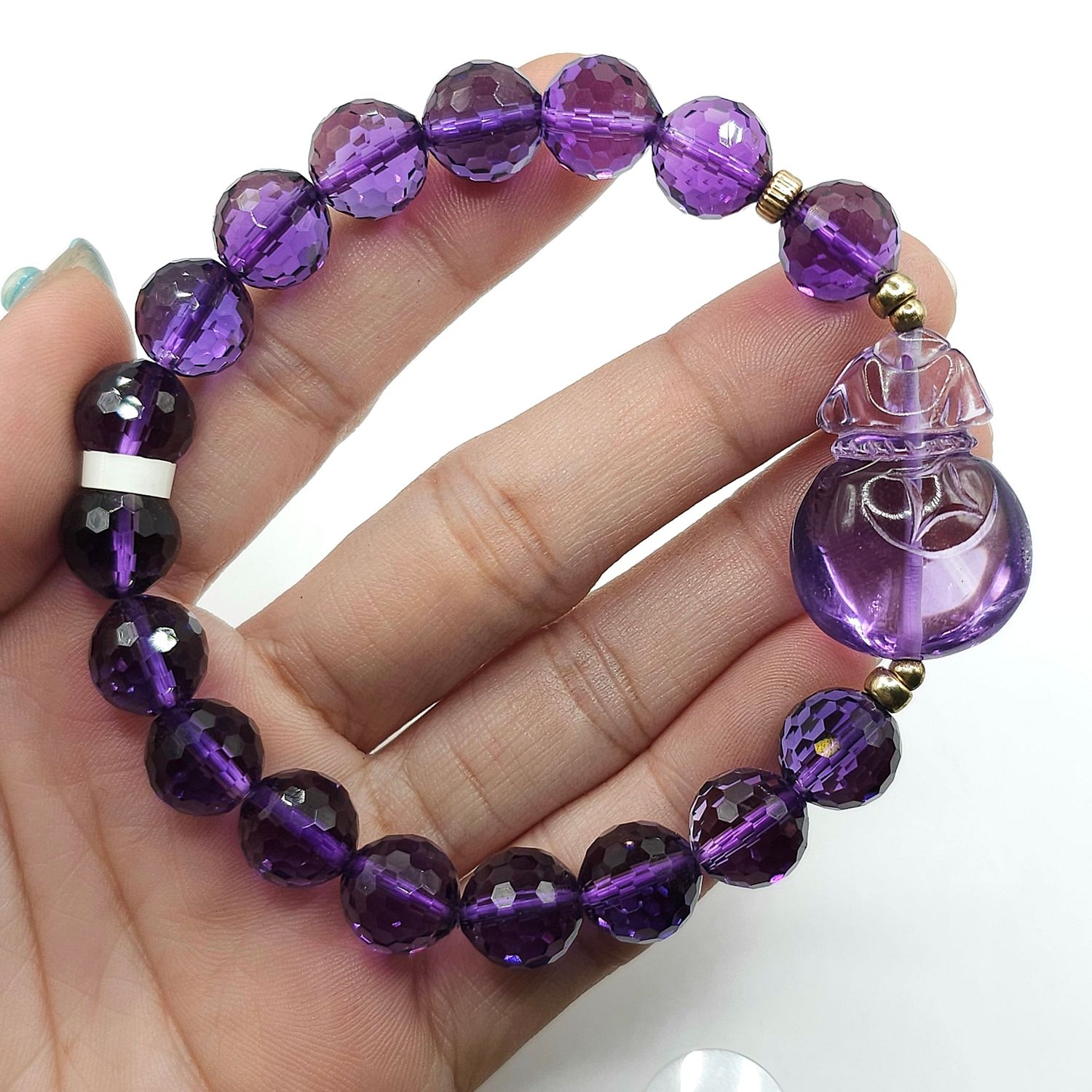 Natural Amethyst with Money Bag