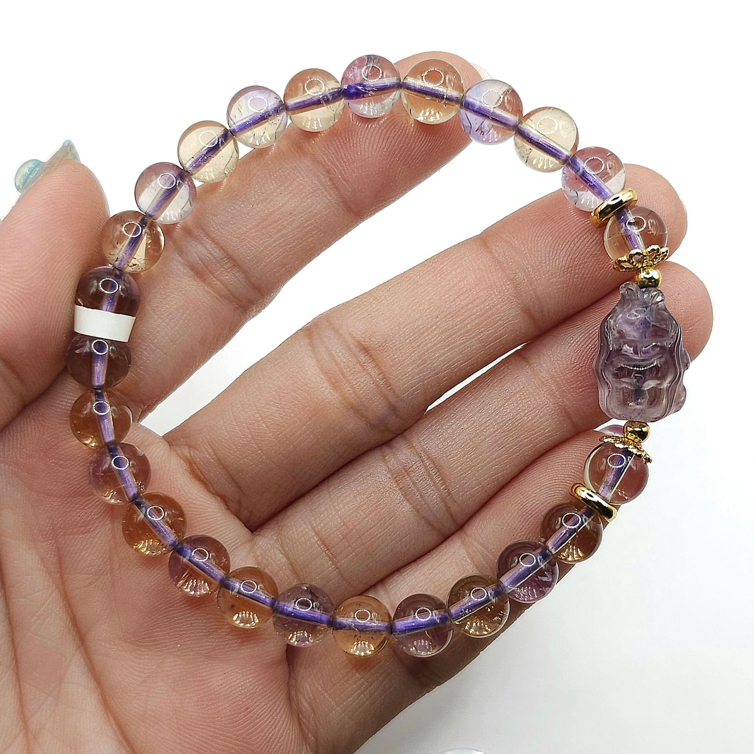 Natural Ametrine with 9 Tail Fox