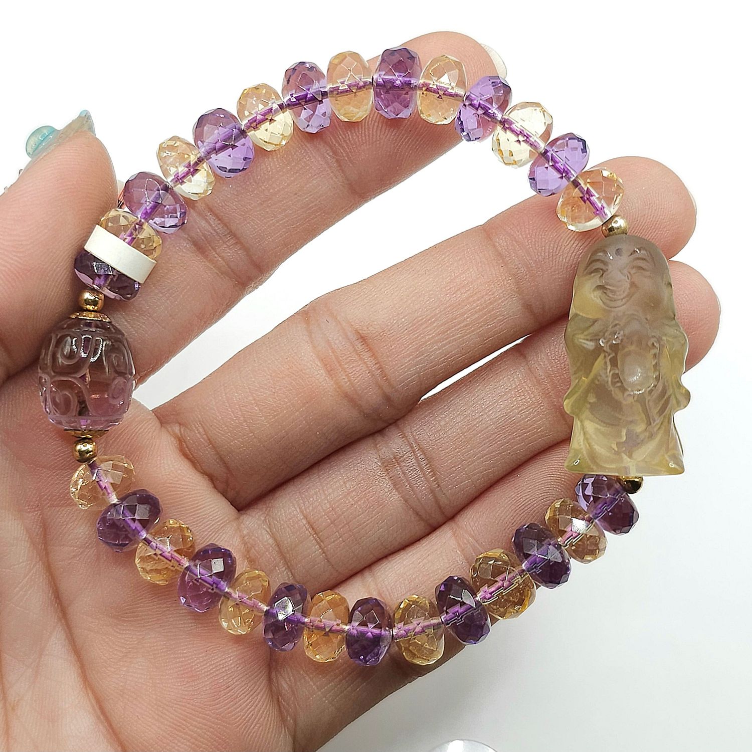Natural Ametrine x Citrine Buddha