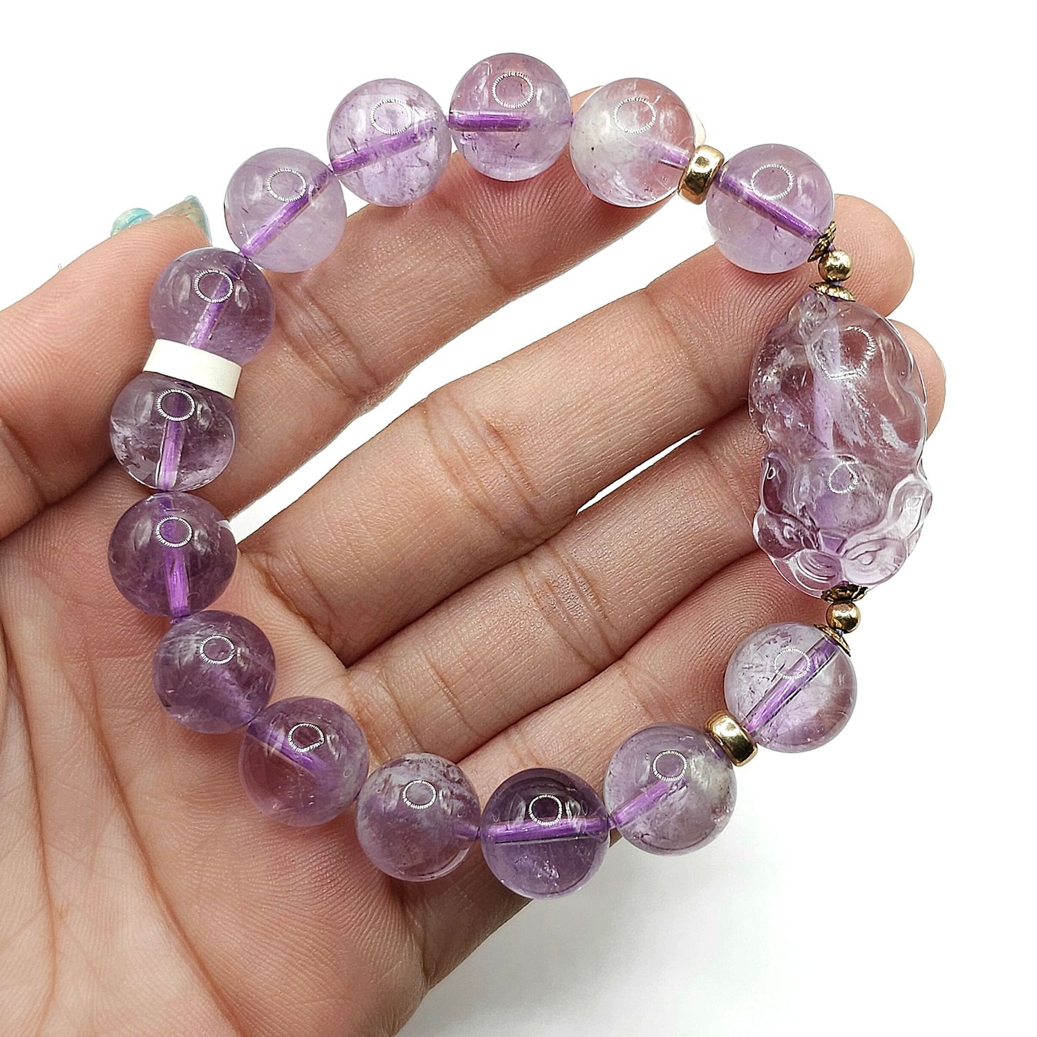 Natural Rainbow Amethyst with Pig