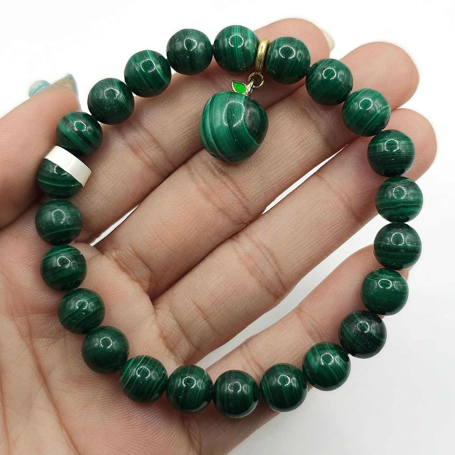 Natural Malachite with Apple
