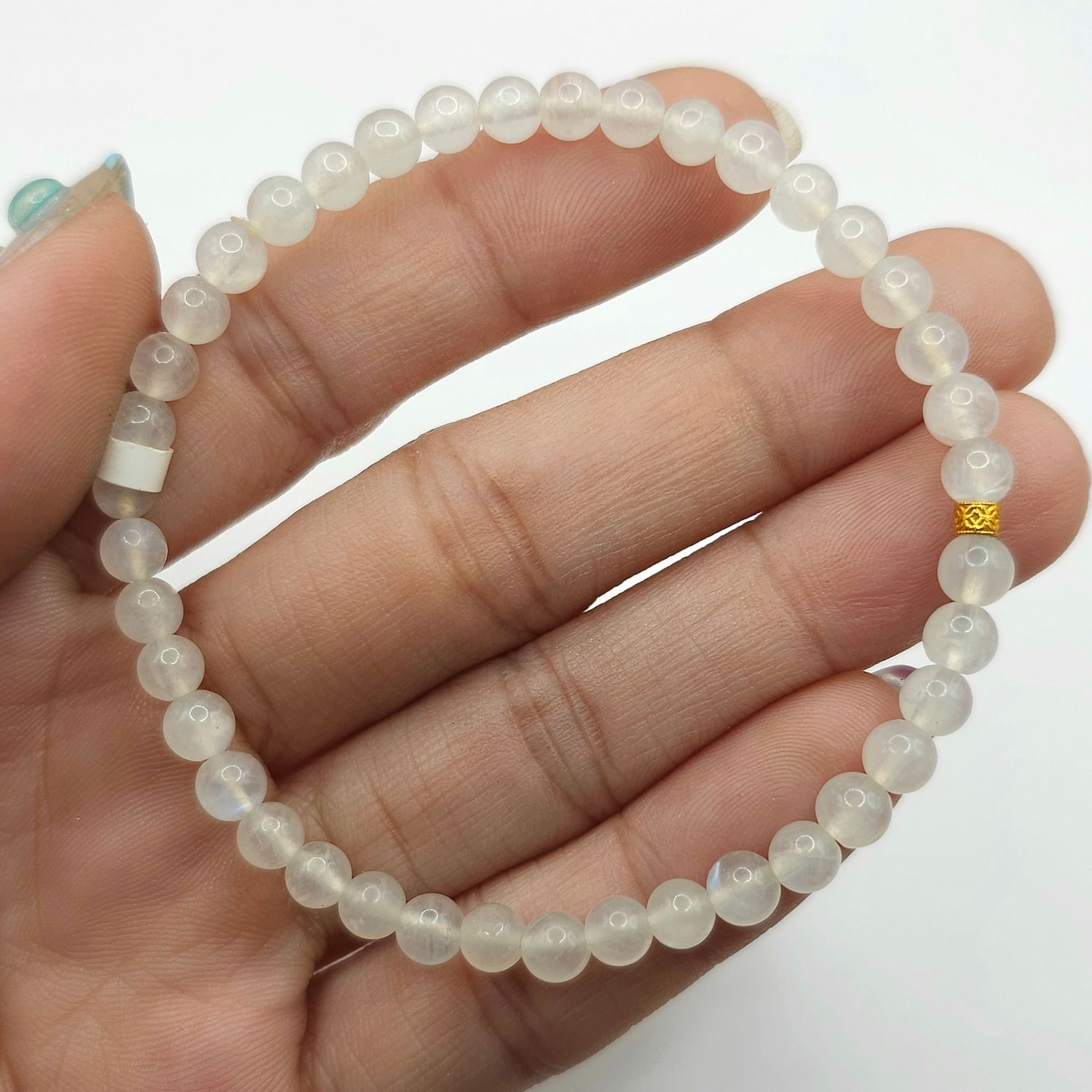 Natural Blue Moonstone with Money Coin - 18K