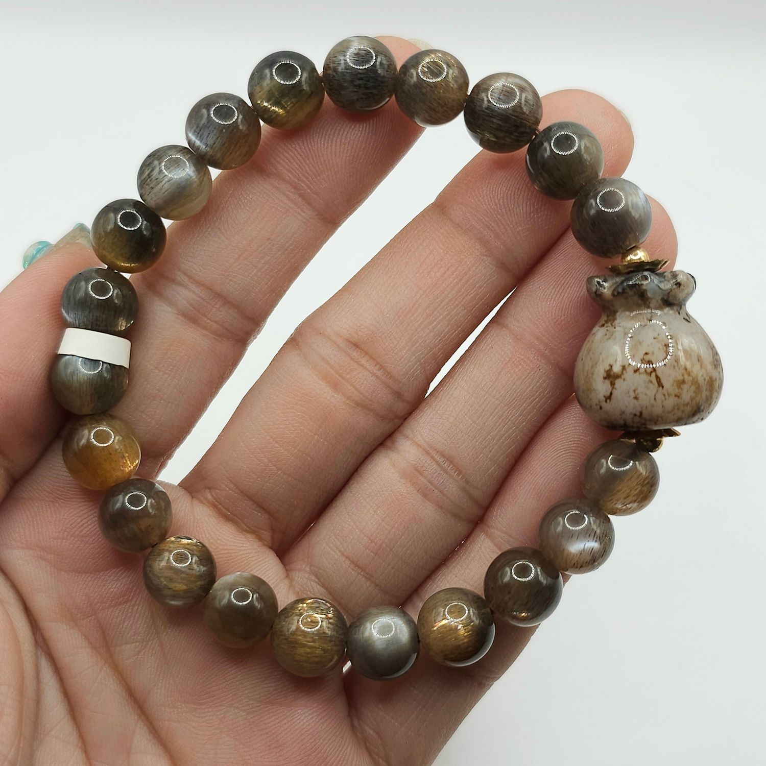 Natural Black Golden Sunstone x Money Bag Agate