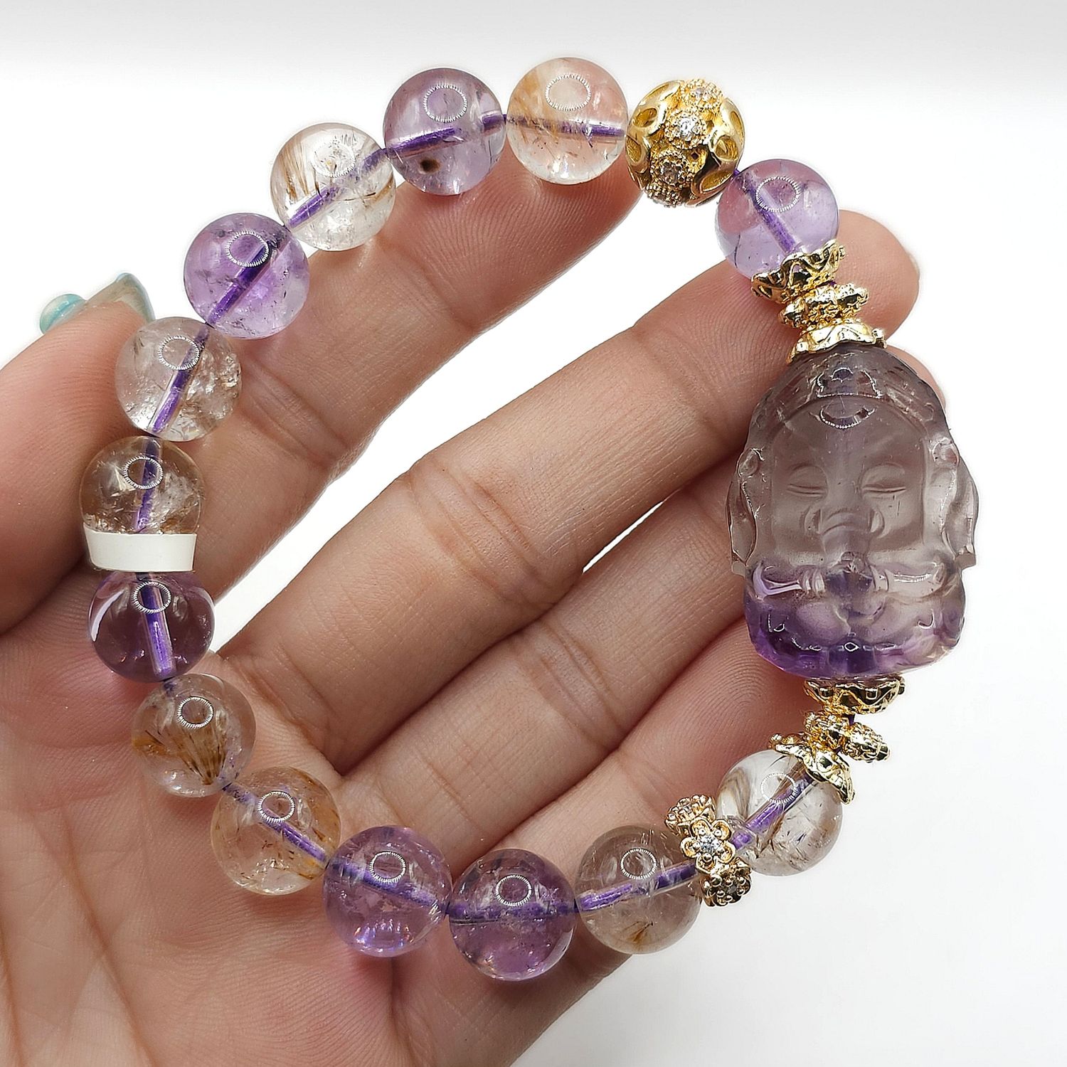 Natural Ametrine with Ganesha