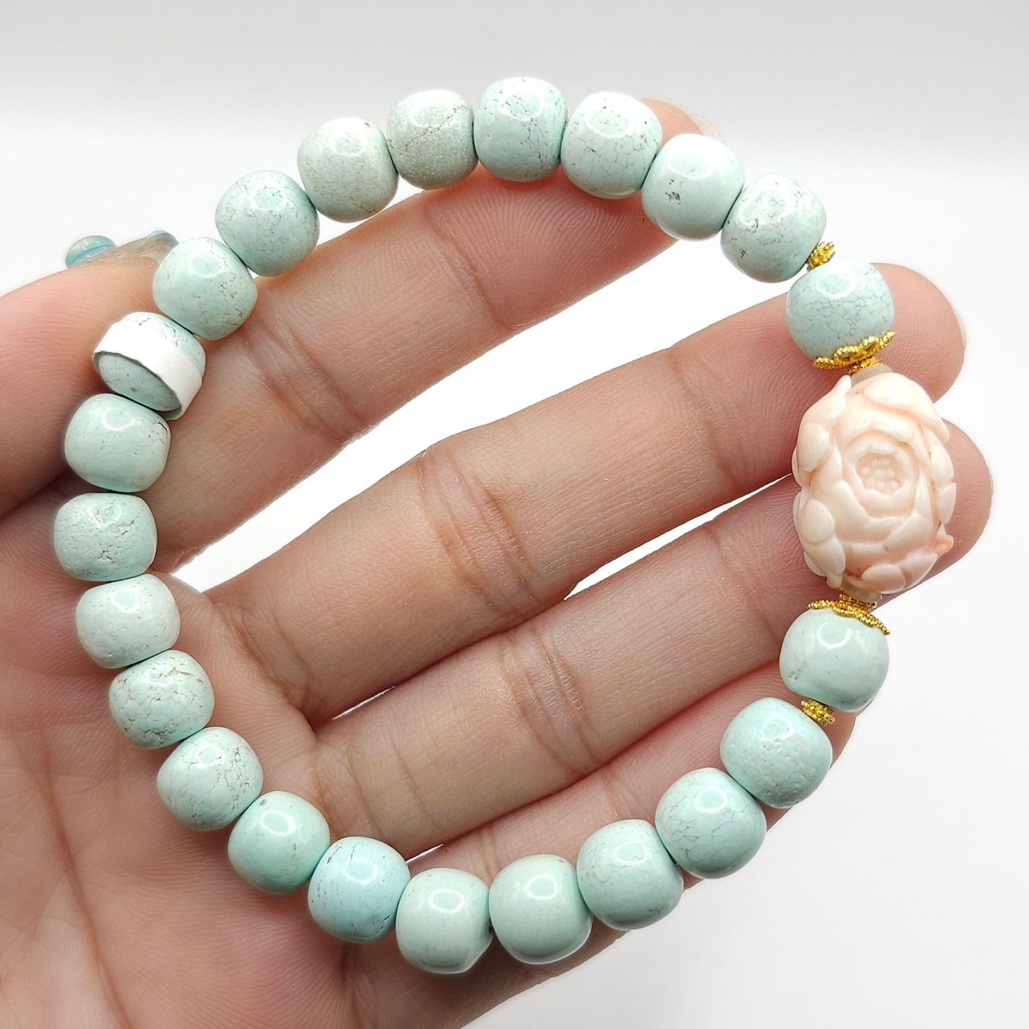 Natural Turquoise x Coral - 18k