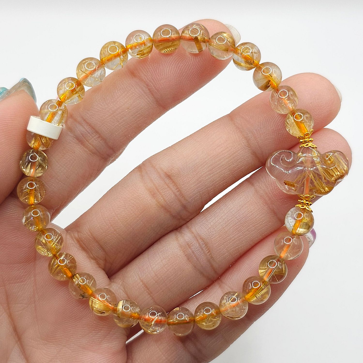 Natural Golden Ruti with Ruyi - 18K