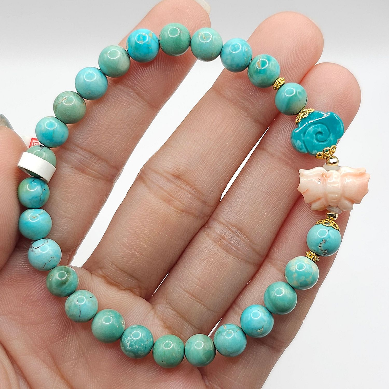 Natural Turquoise x Coral Butterfly - 18k