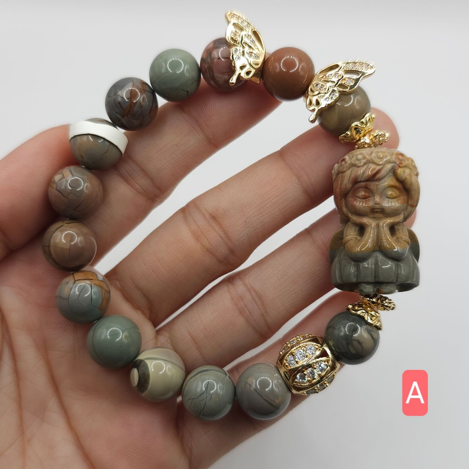 Natural Alashan Agate with Angel