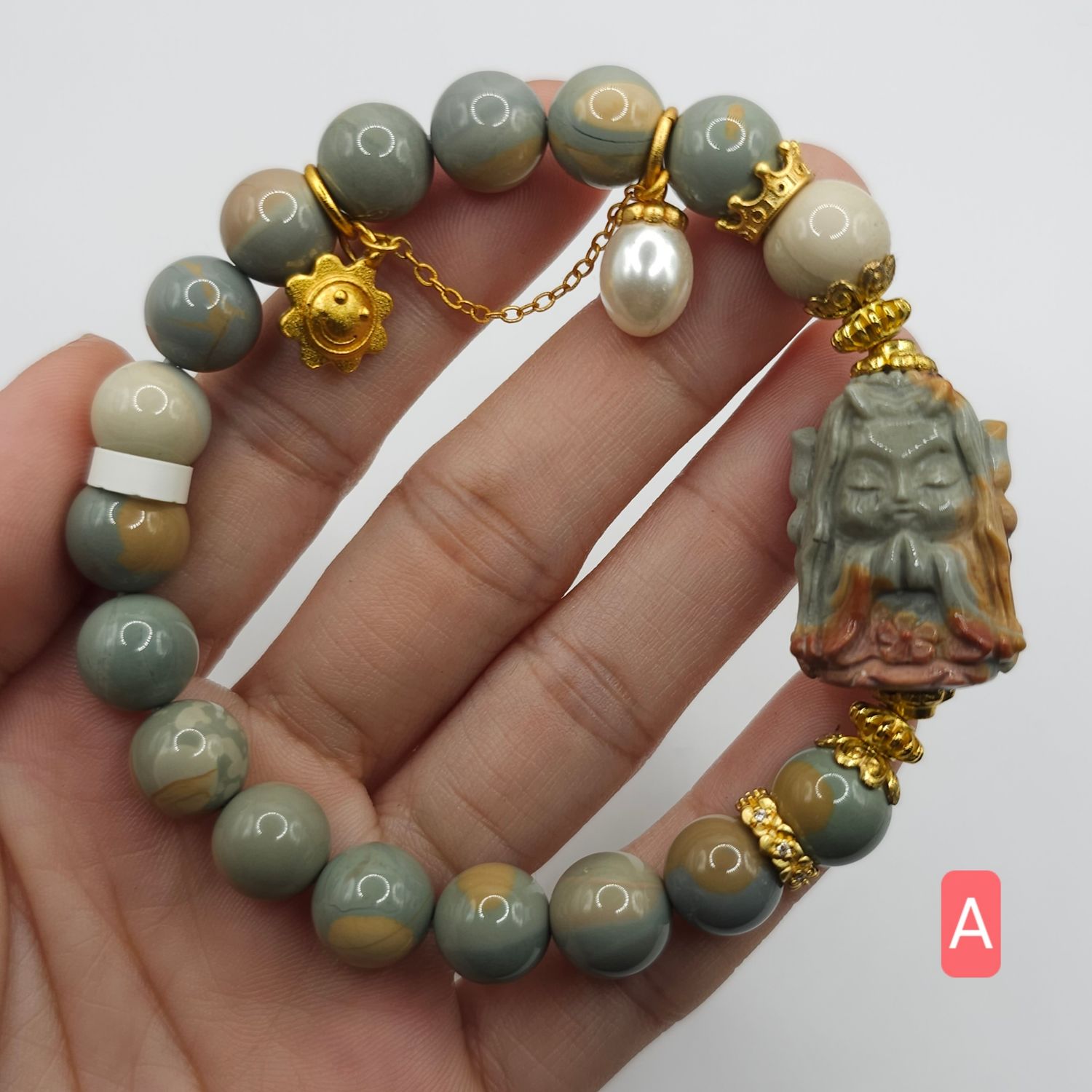 Natural Alashan Agate with Angel