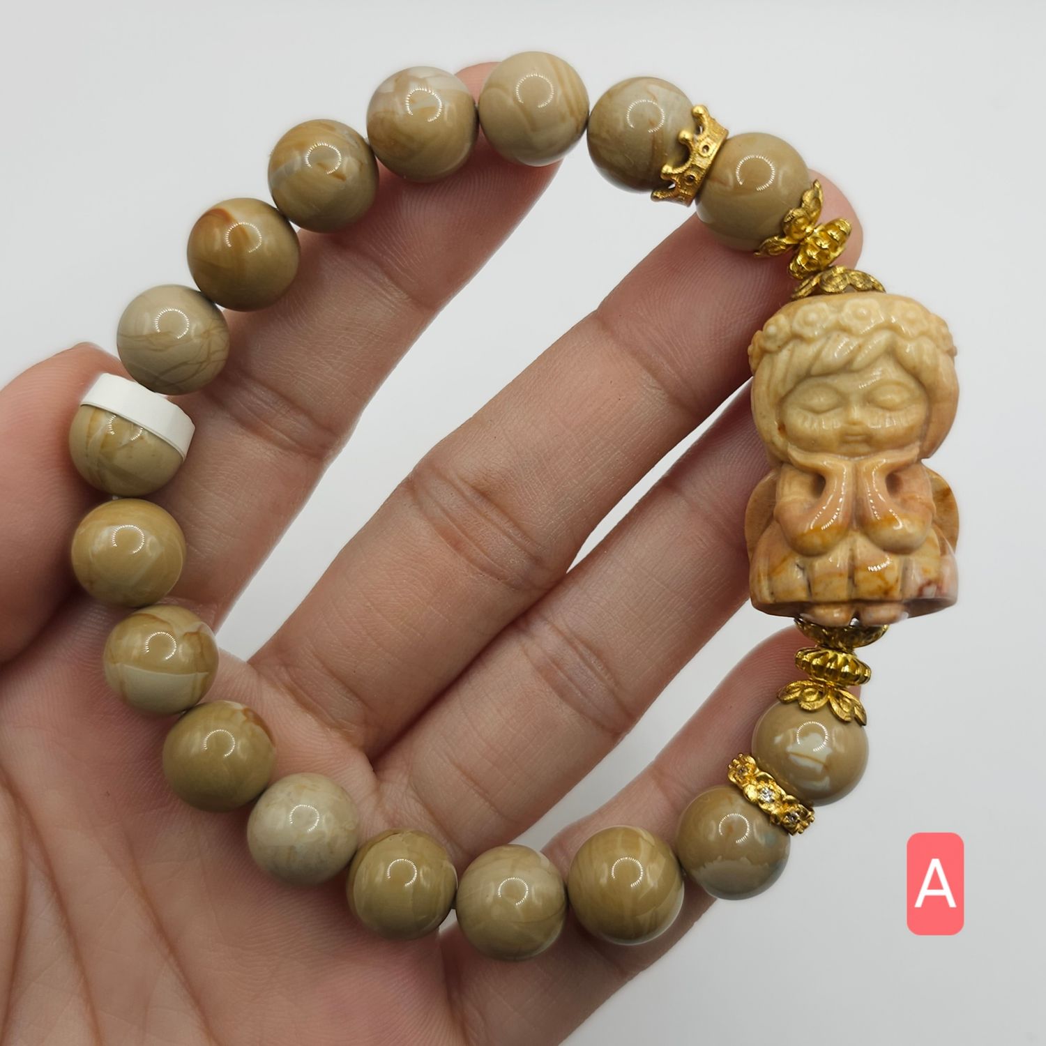 Natural Caramel Alashan Agate with Angel