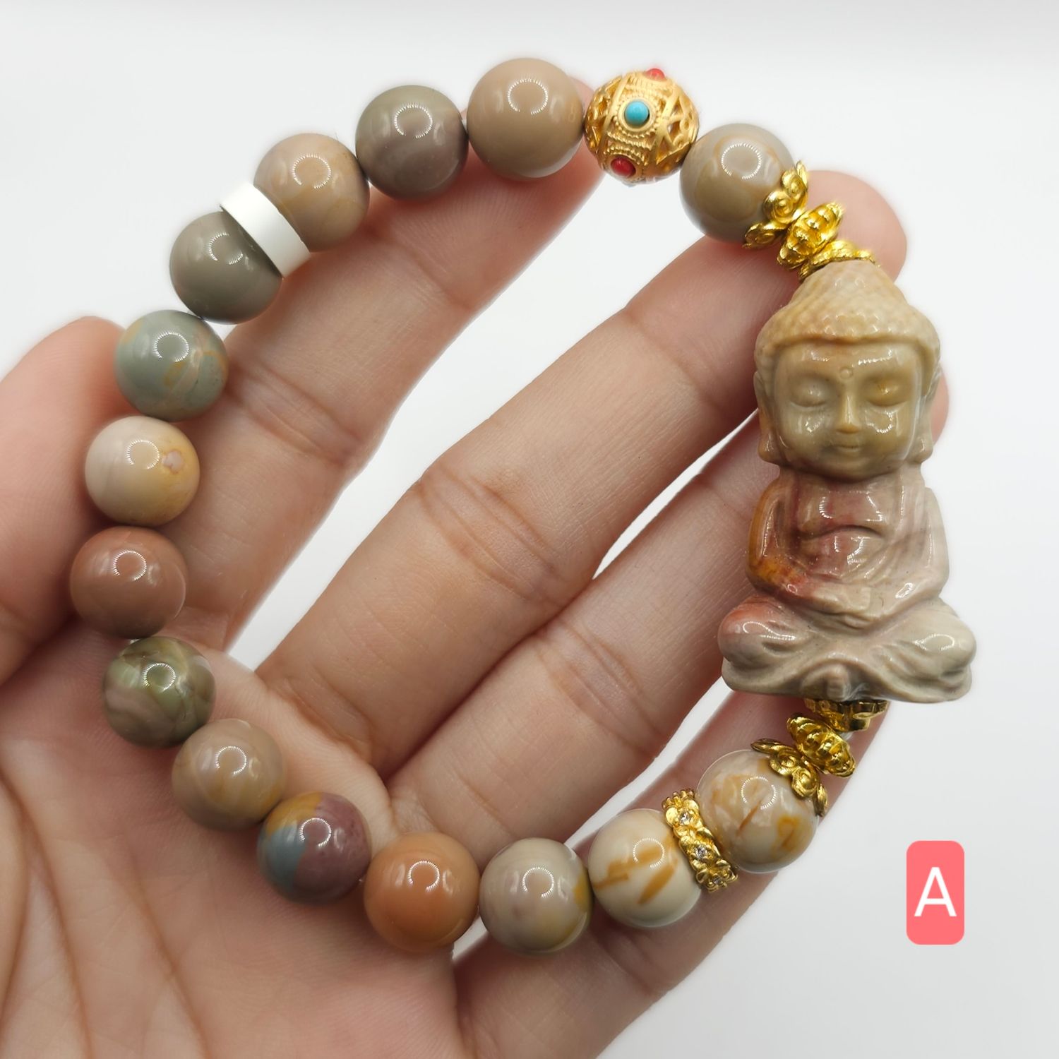 Natural Alashan Agate with Buddha