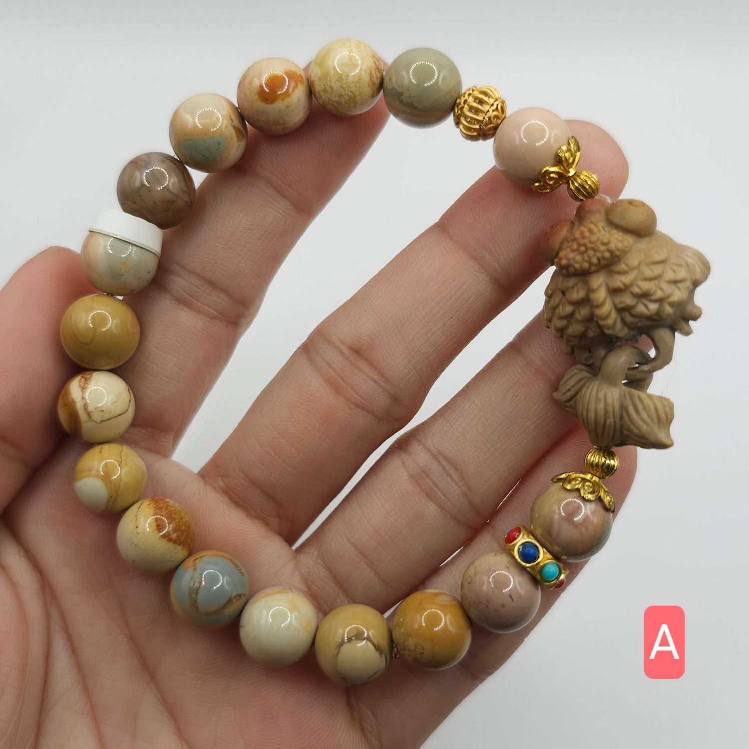 Natural Caramel Alashan Agate with Fish