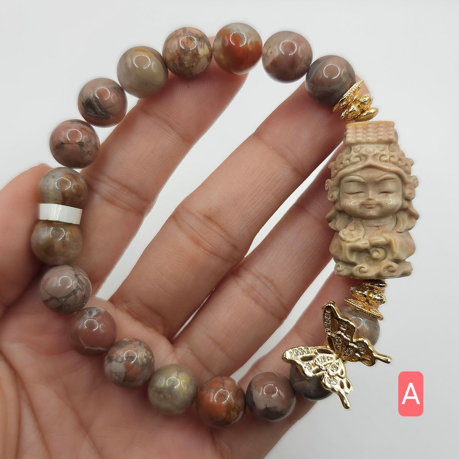 Natural Alashan Agate with Mazu (Goddess &amp; Patroness of the Sea)