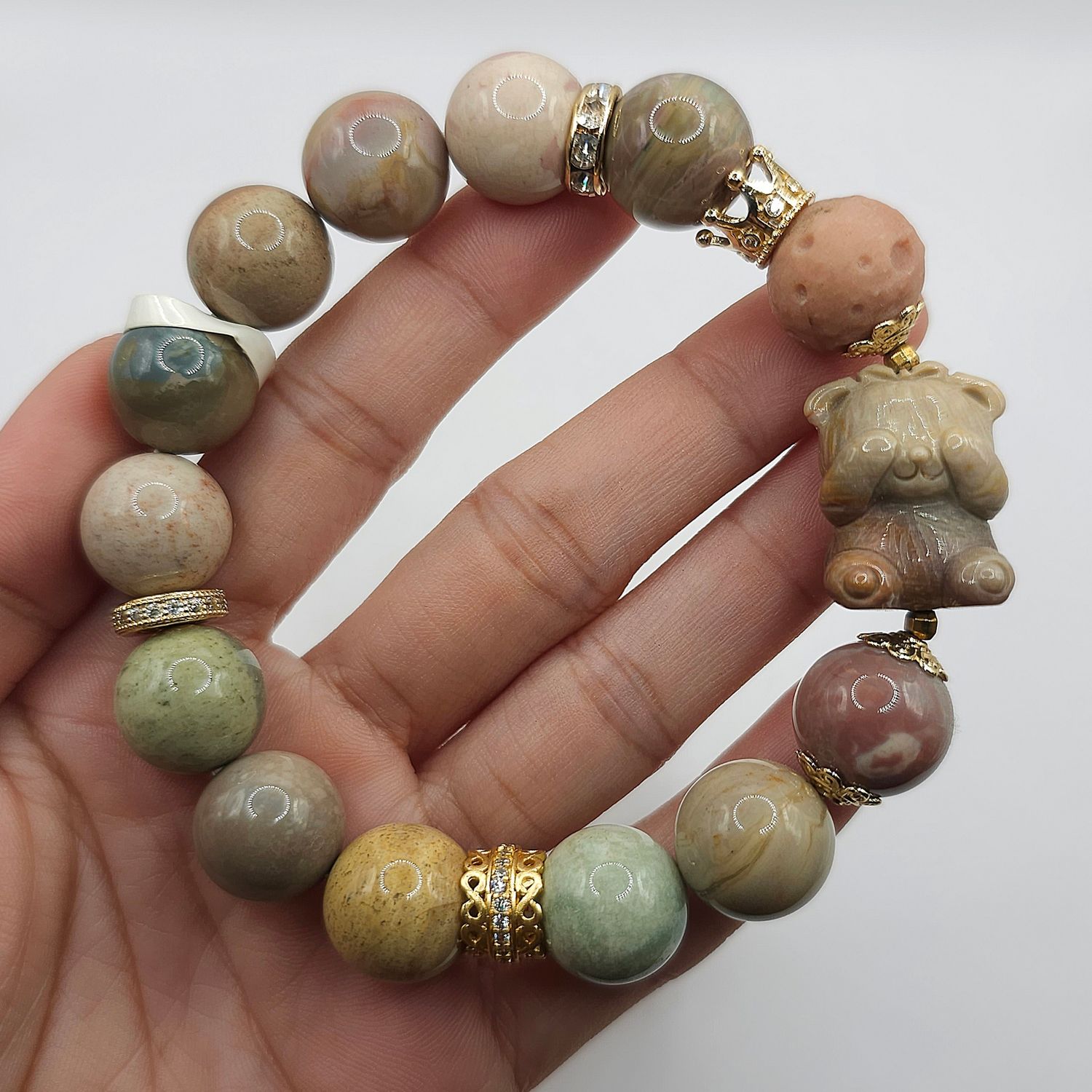 Natural Alashan Agate with Bear