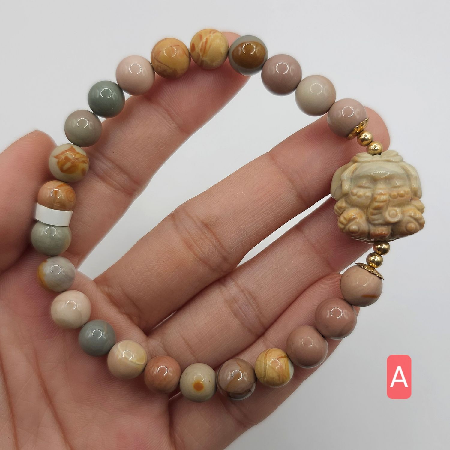 Natural Alashan Agate with Baby Ganesha