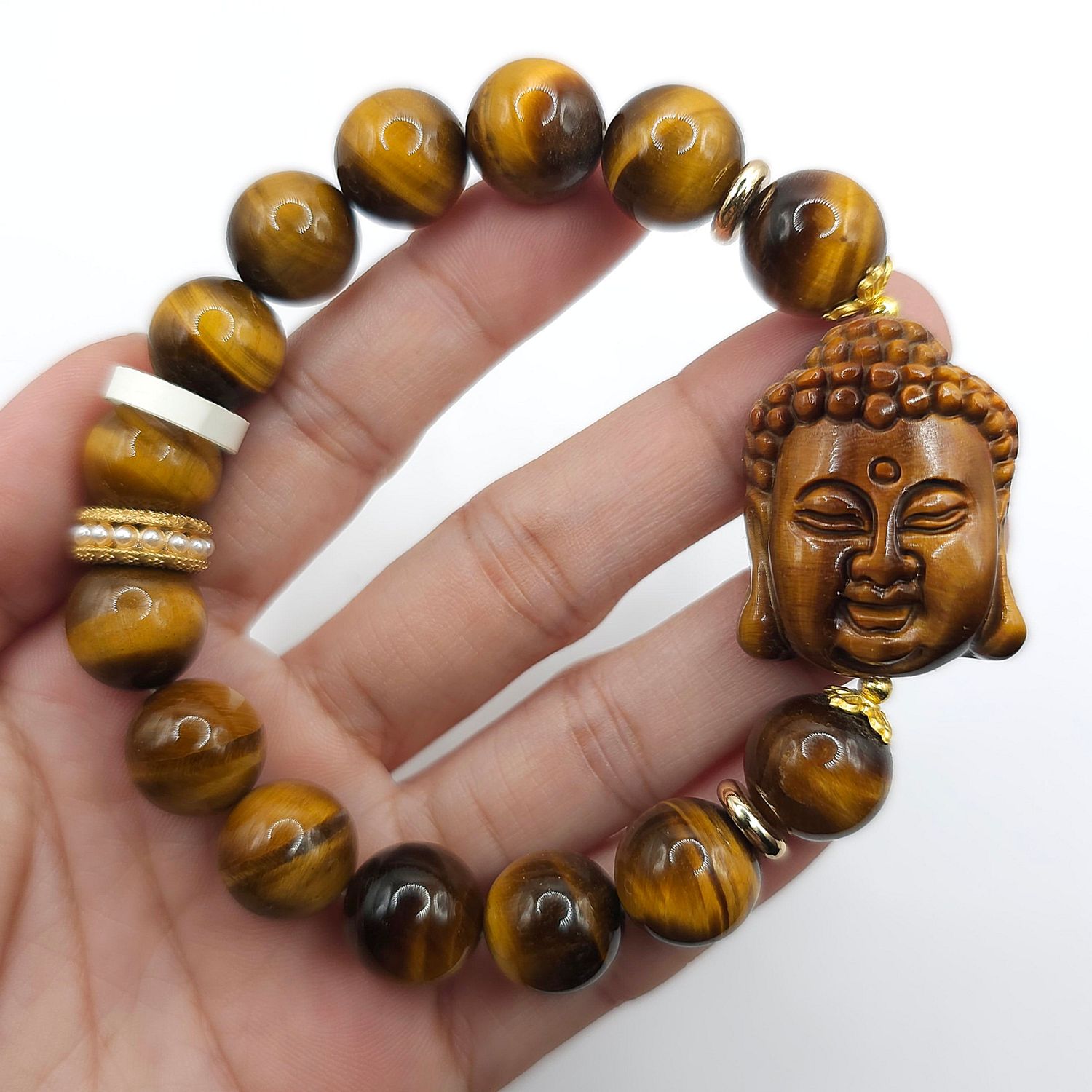 Natural Tiger Eye with Buddha