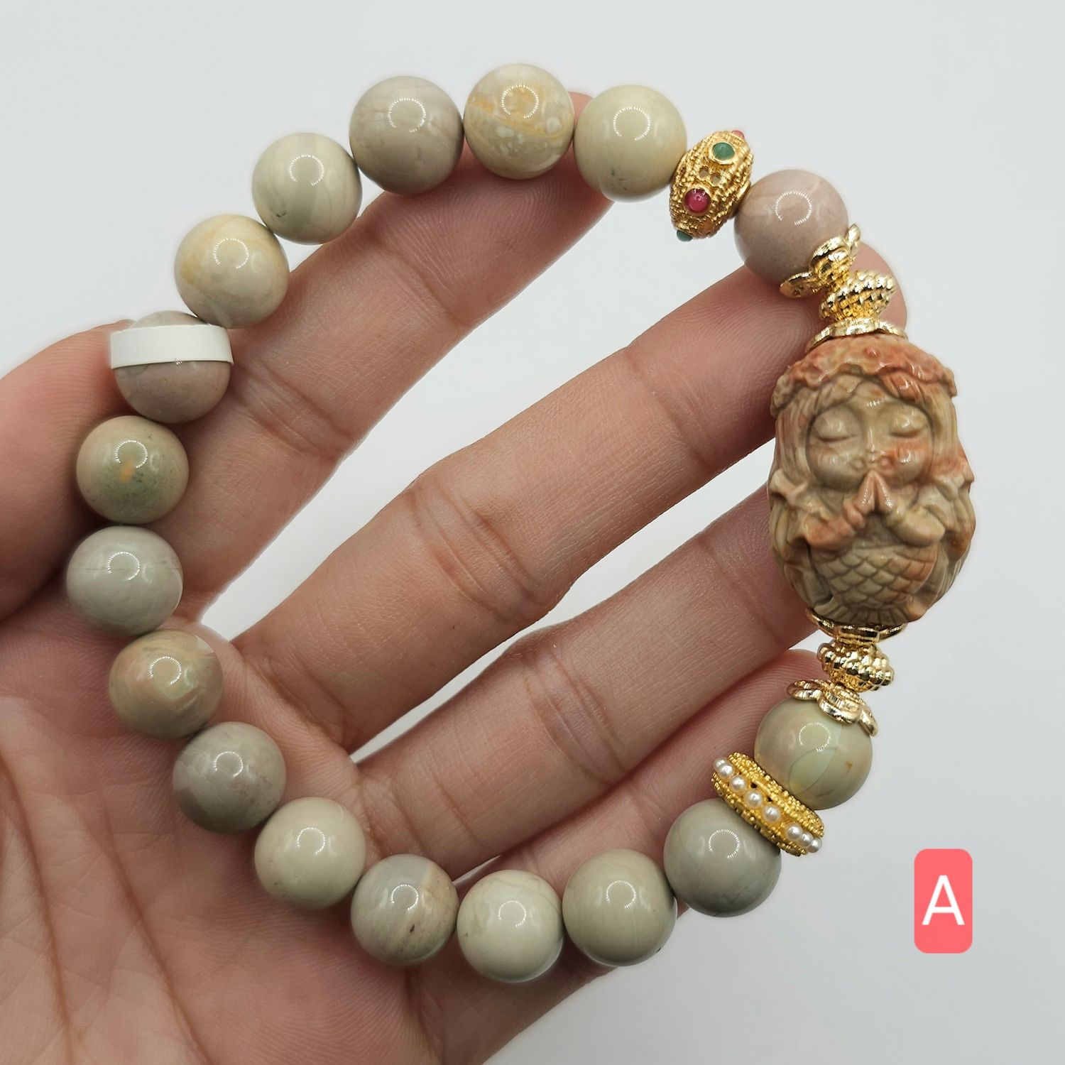 Natural Alashan Agate with Mermaid