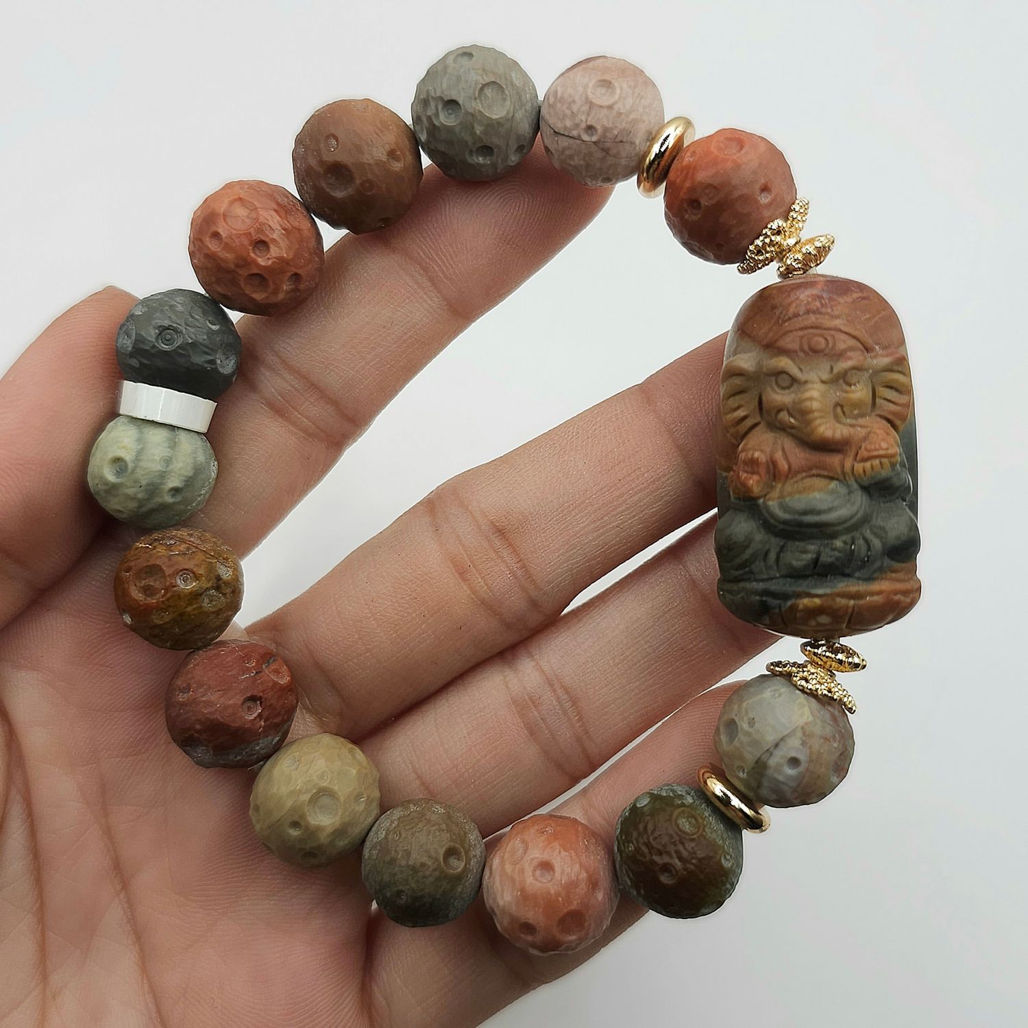 Natural Alashan Agate with Ganesha
